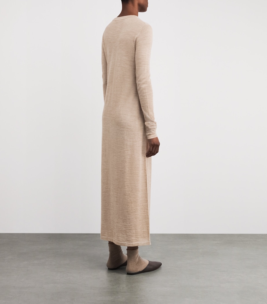 Lauren Manoogian Womens Baby Alpaca-Mulberry Silk Maxi Dress Oak Image 4