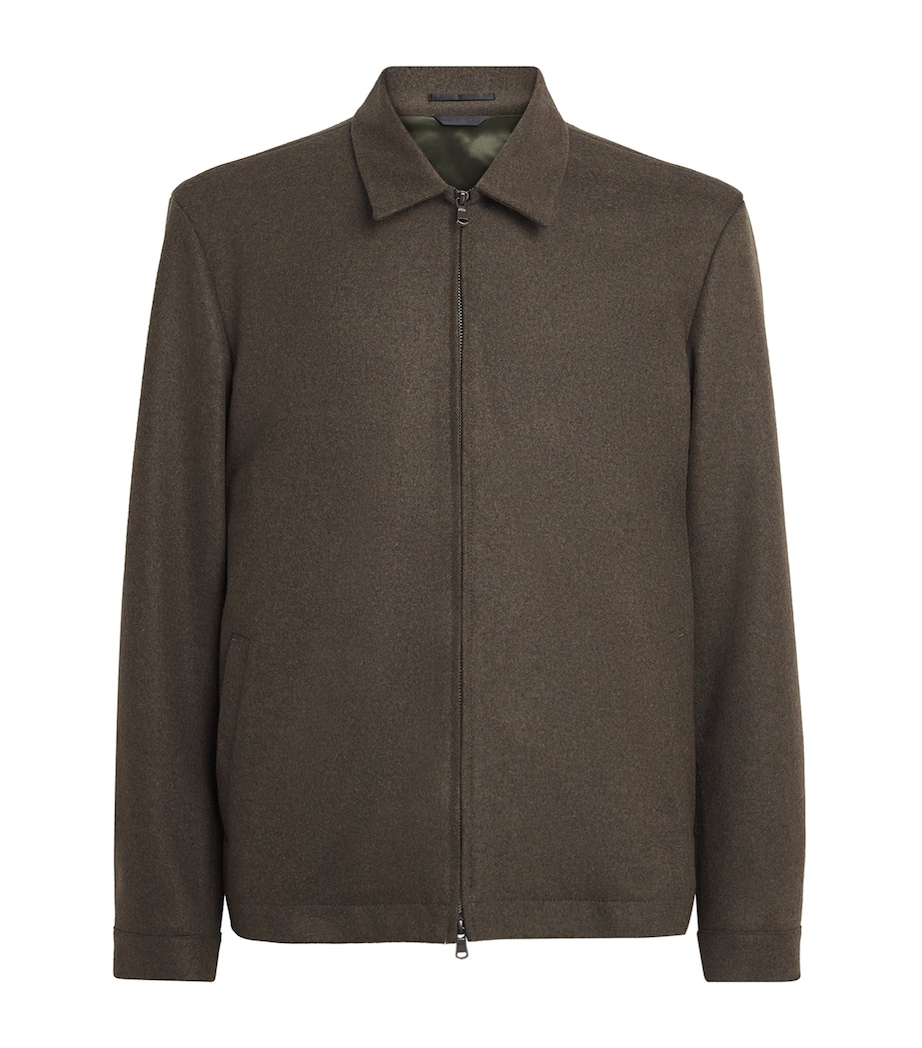 Sunspel Mens Boiled Wool Jacket Loden Green Image 1