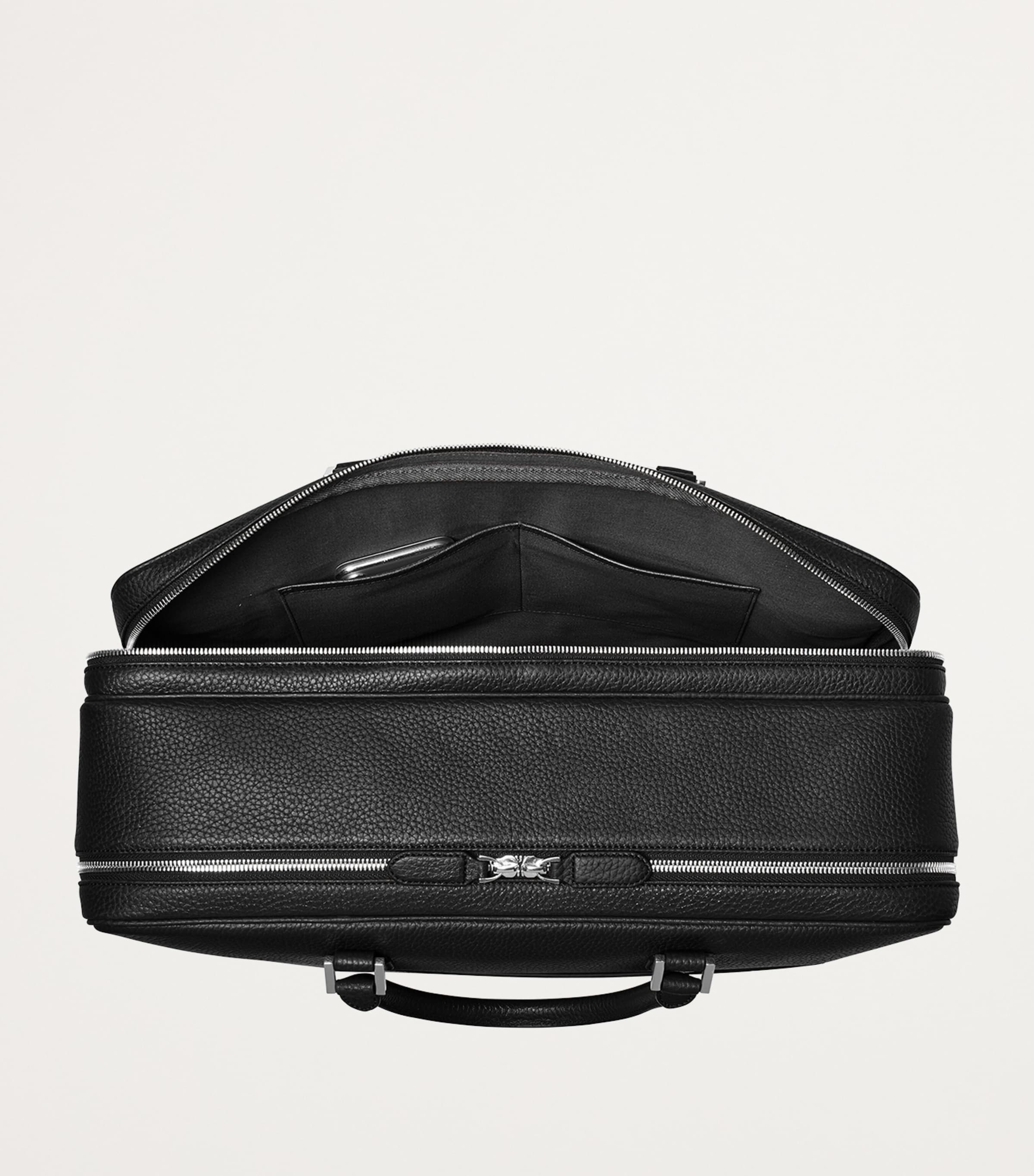 Leather 48 Hour Mount Street Travel Bag BLACK Image 7