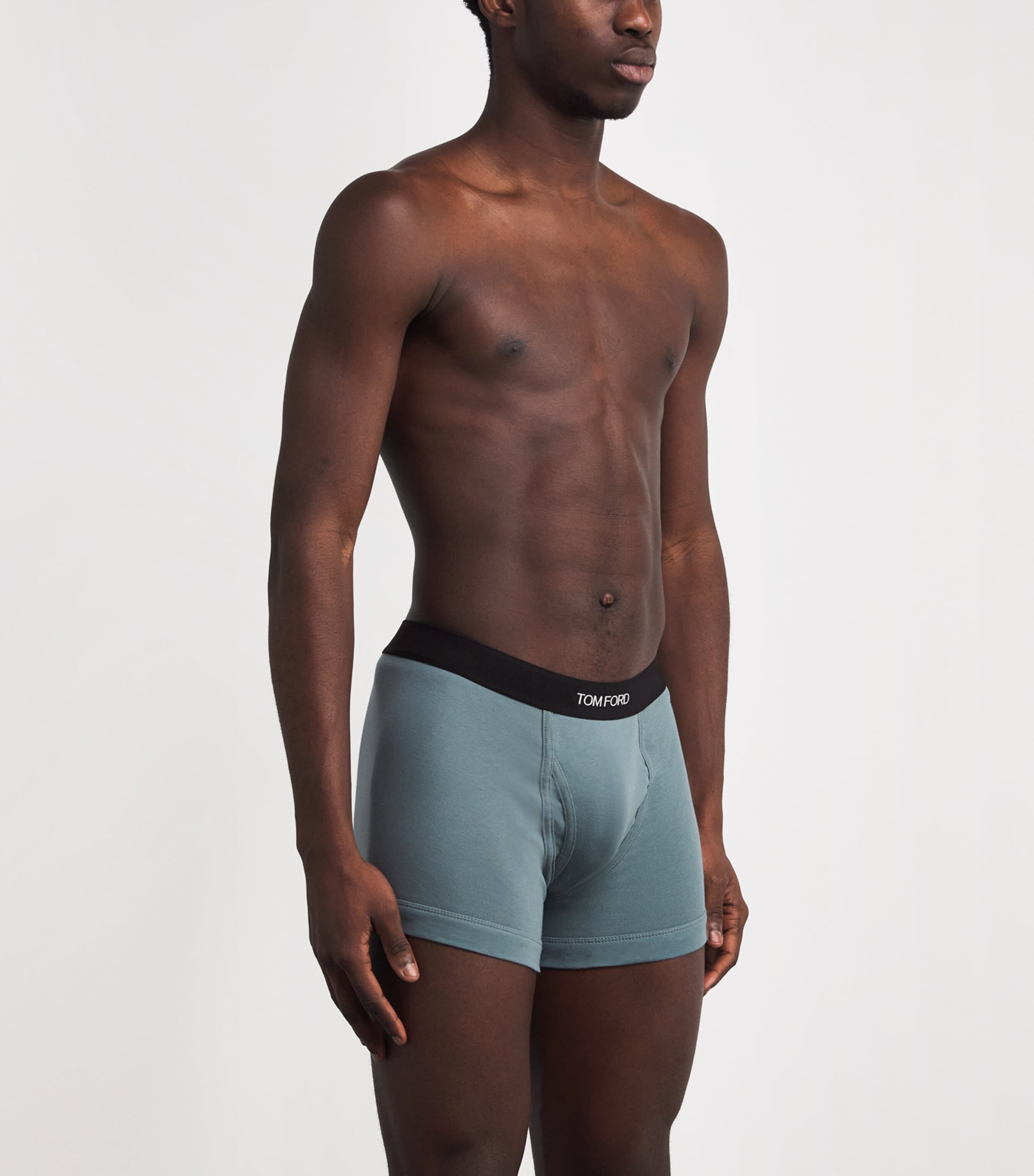 Stretch-Cotton Logo Boxers 424 TEAL Image 2