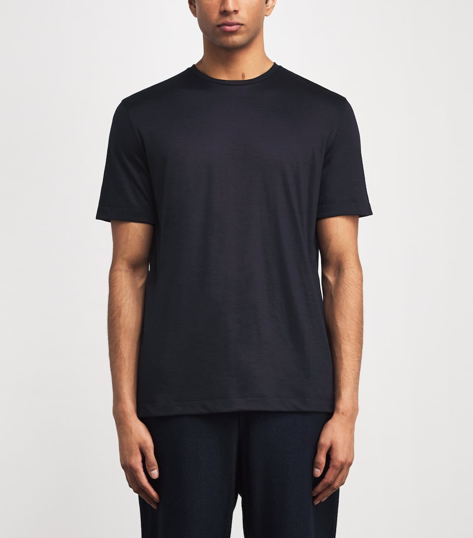 Cashmere Crew-Neck T-Shirt 43009 DARK BLUE Image 3