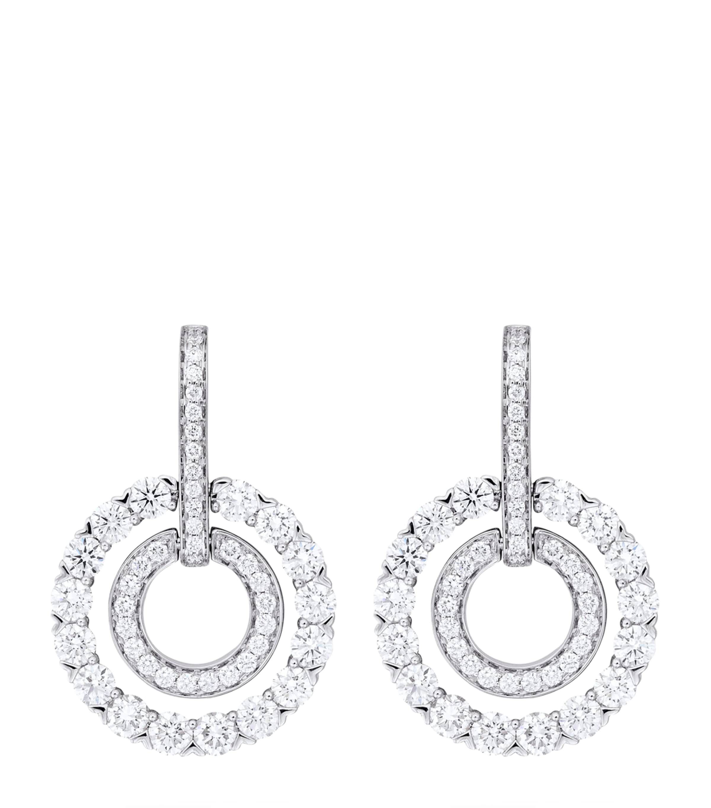 Boodles White Gold And Diamond Roulette Double-hoop Earrings In Neutral