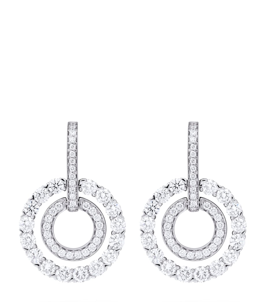 White Gold and Diamond Roulette Double-Hoop Earrings SILVER Image 1