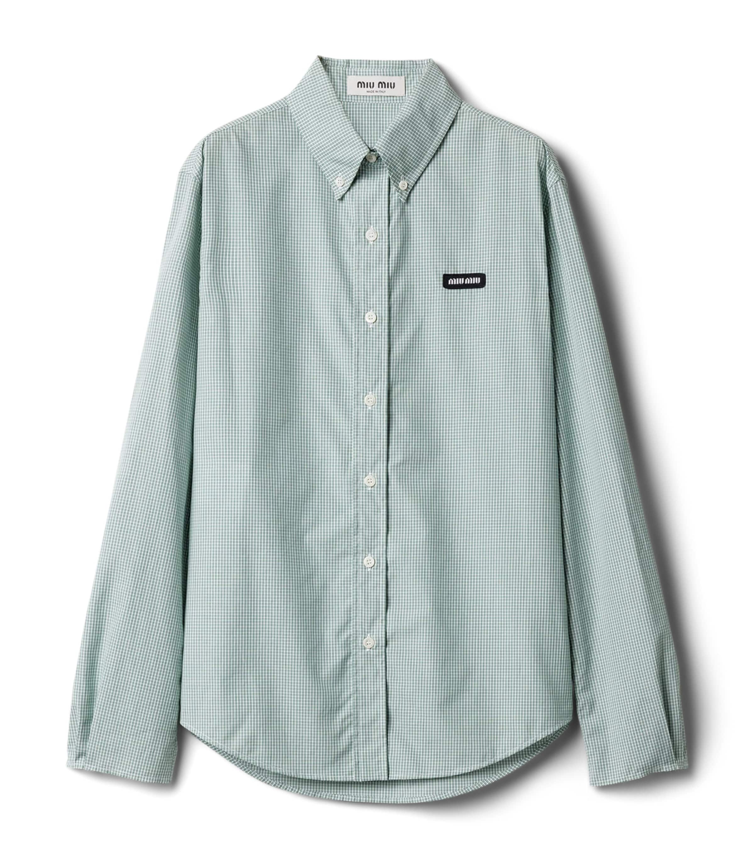 Cotton Poplin Check Shirt F077U Image 1