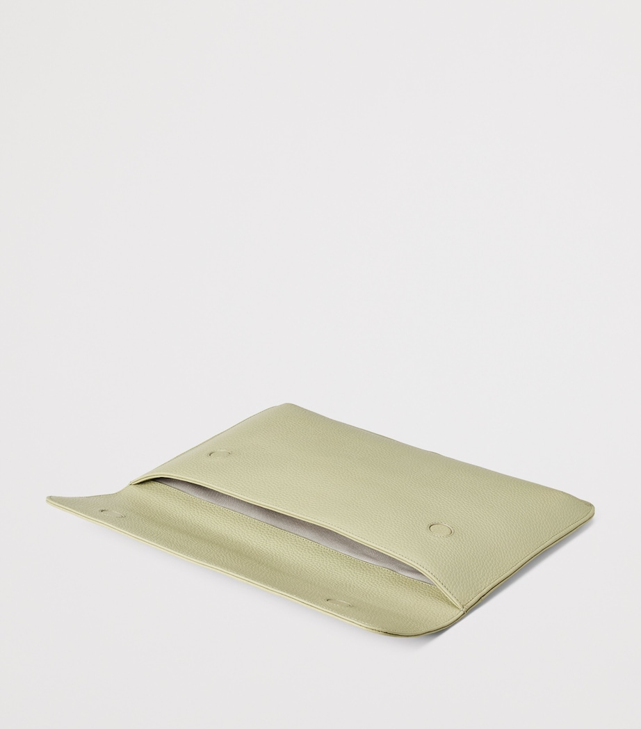 Aspinal Of London Leather Laptop Case Pistachio Image 5