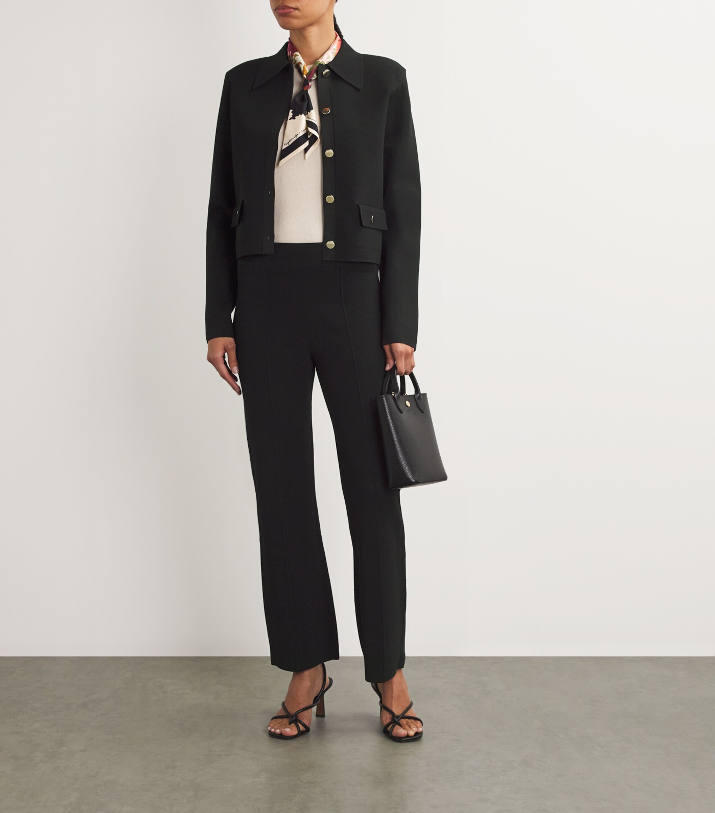 Stretch-Knit Katia Jacket BLACK Image 2