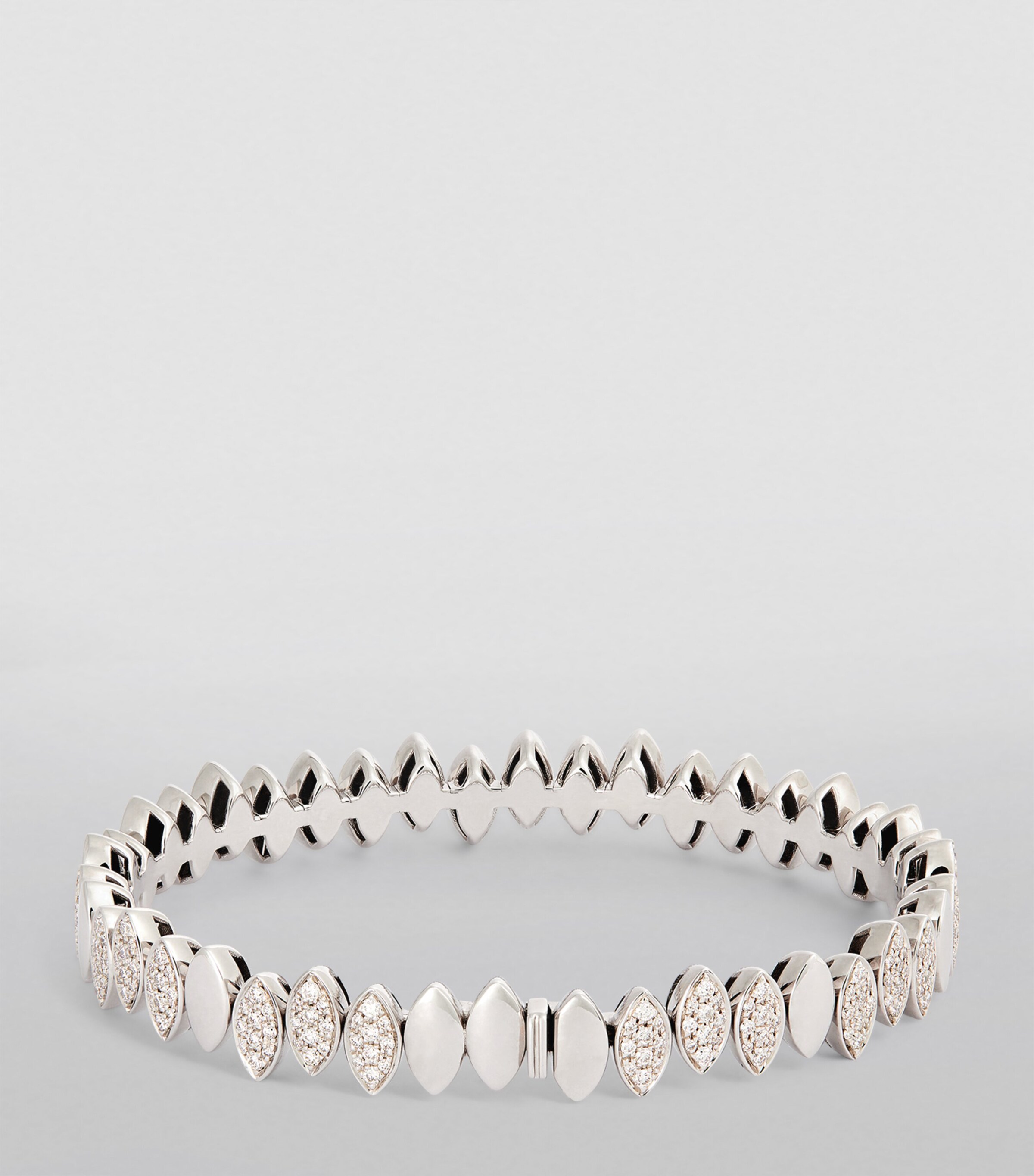 White Gold and Diamond Navette Bangle WHITE GOLD Image 2