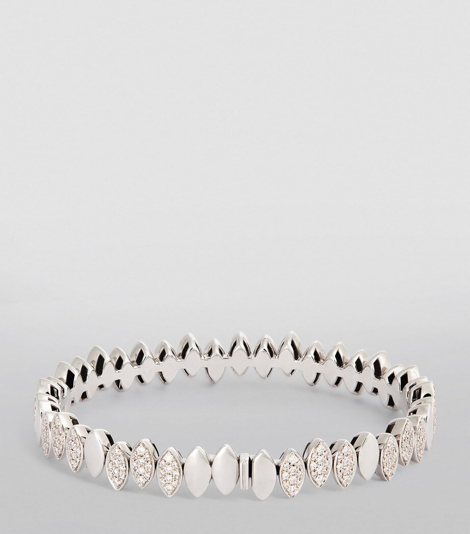 White Gold and Diamond Navette Bangle WHITE GOLD Image 2