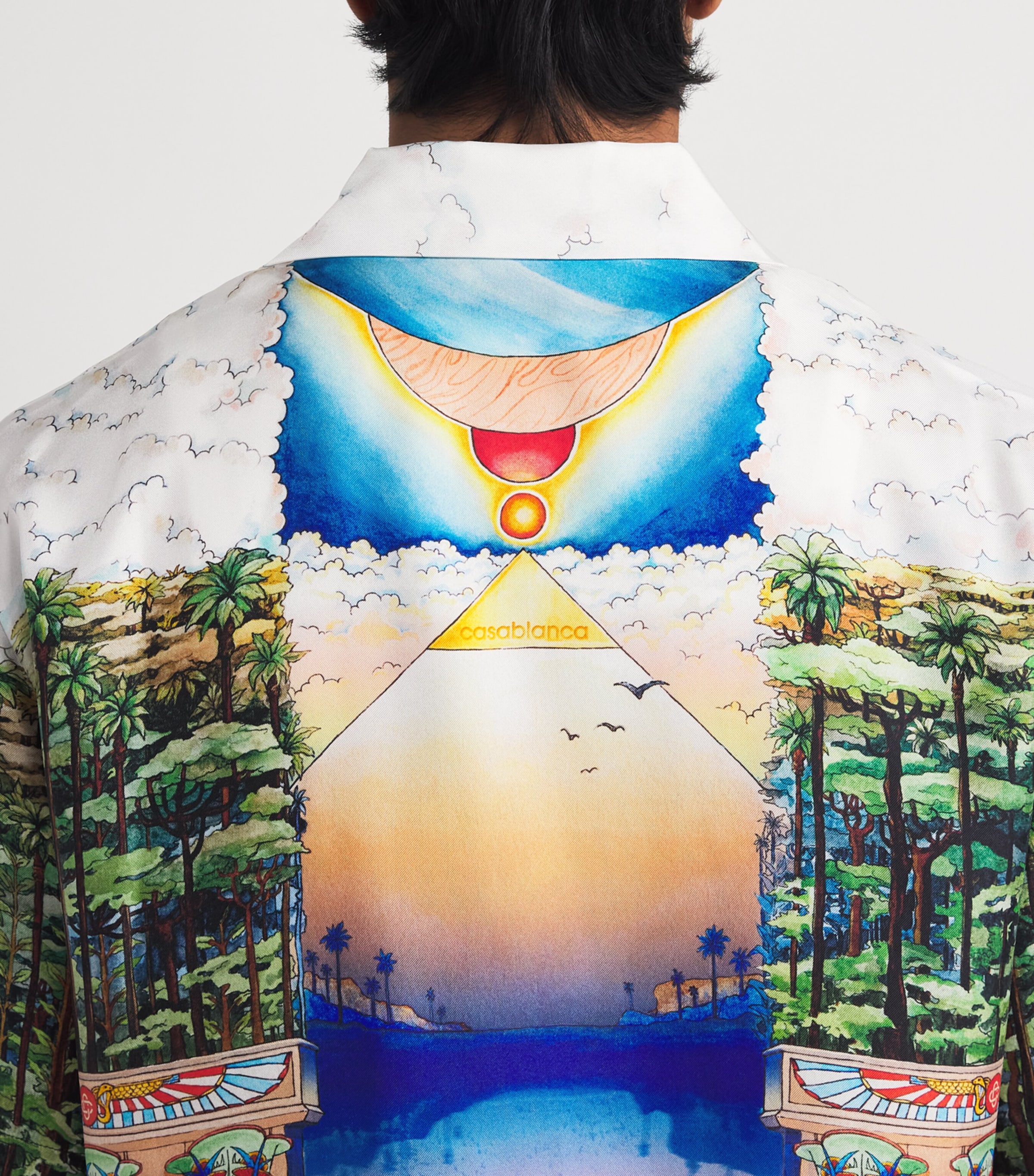 Casablanca Mens Silk Trompe-l'Oeil Shirt Trompe L'oeil Image 3