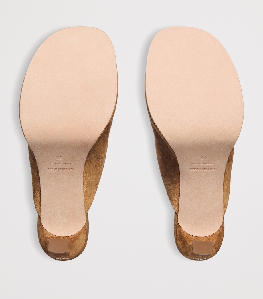 Balenciaga Suede Fargo Heeled Mules 80 Image 4