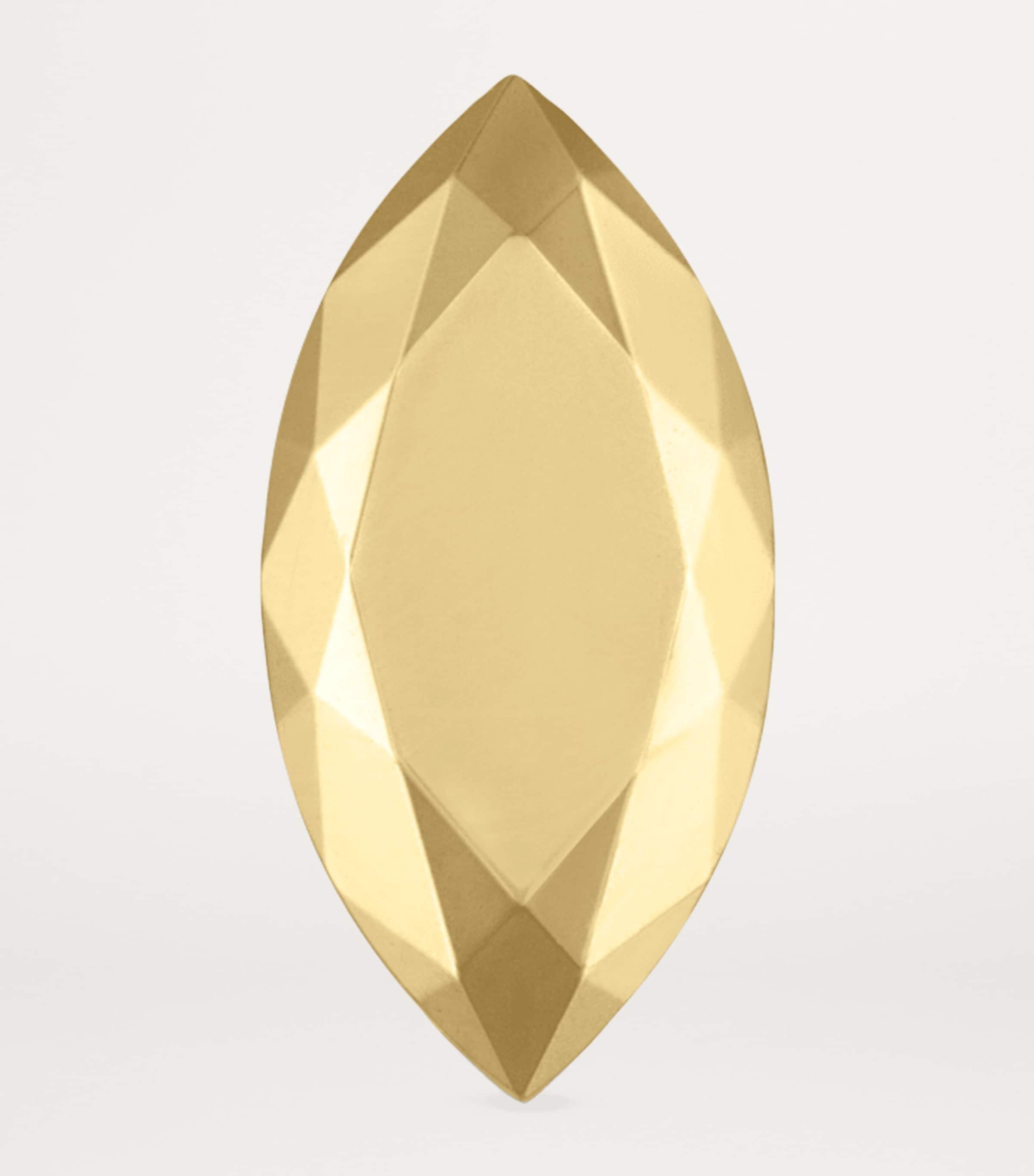 Faceted Marquise Single Stud Earring (9mm) YELLOW GOLD Image 2