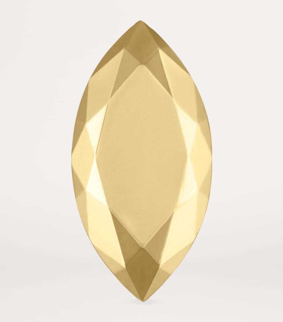 Faceted Marquise Single Stud Earring (9mm) YELLOW GOLD Image 2