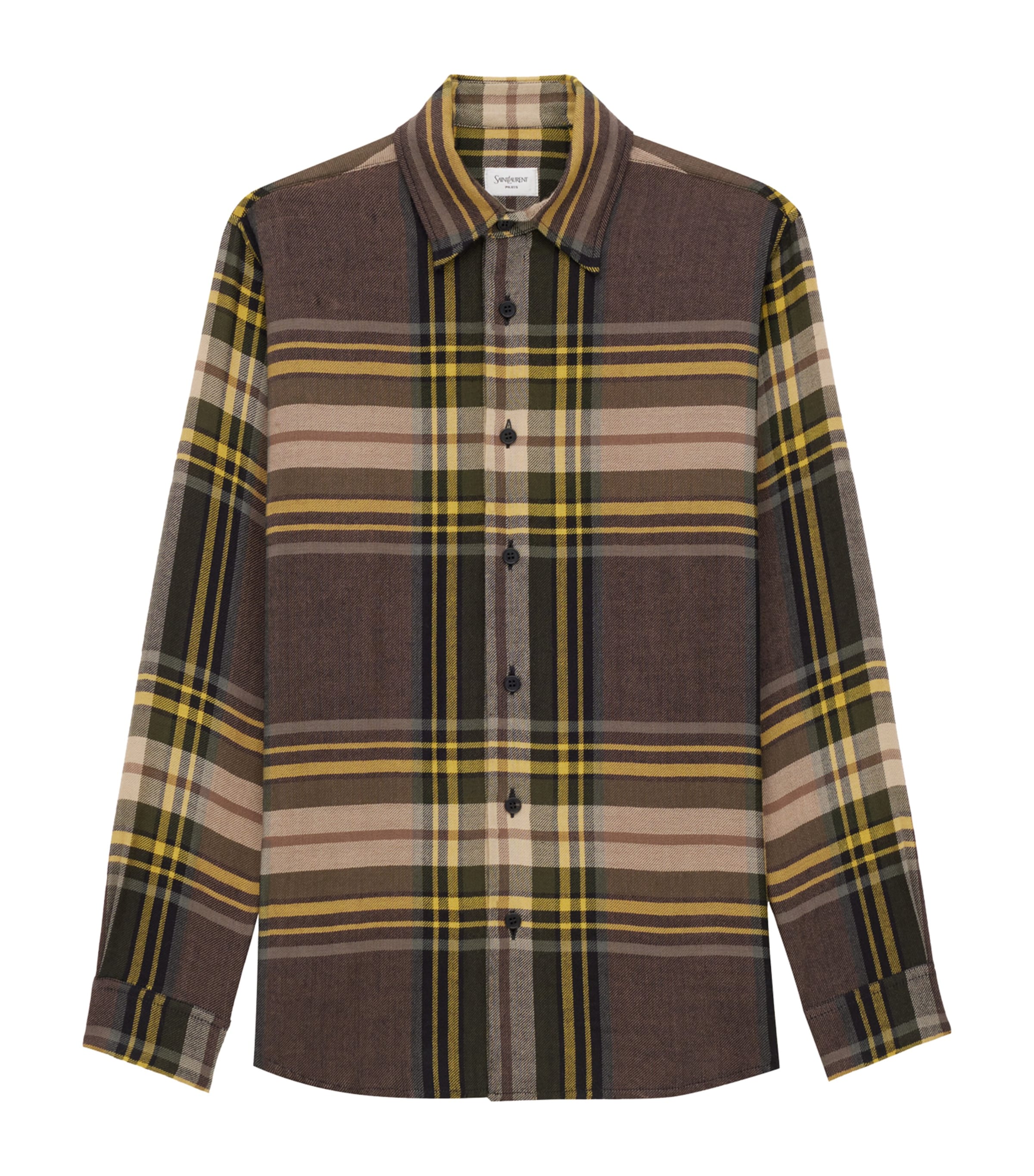 Saint Laurent Cassandre Shirt In Tartan In Multi