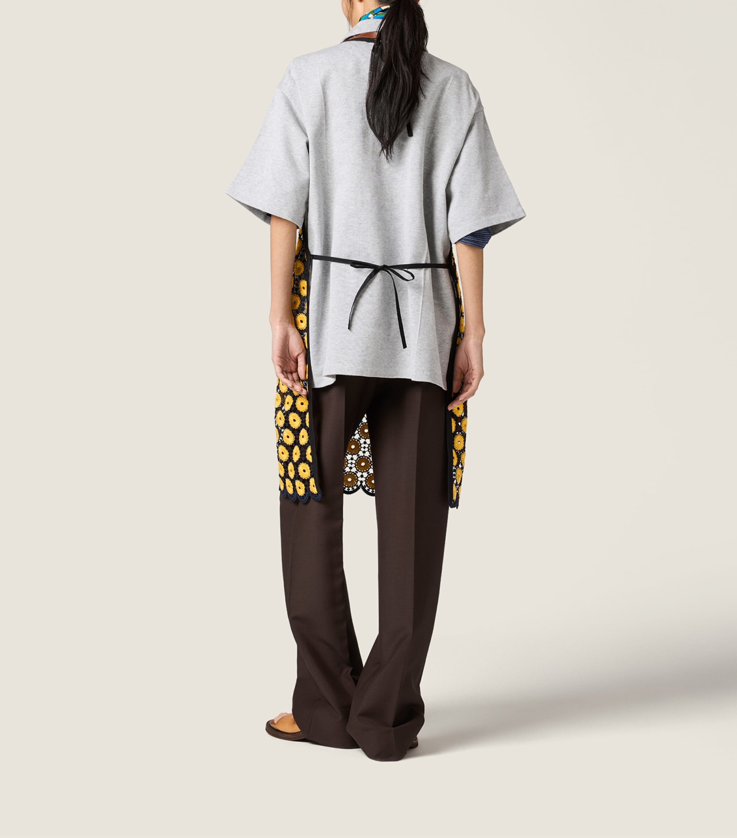 Miu Miu Womens Cotton-Blend Macramé Apron Image 3