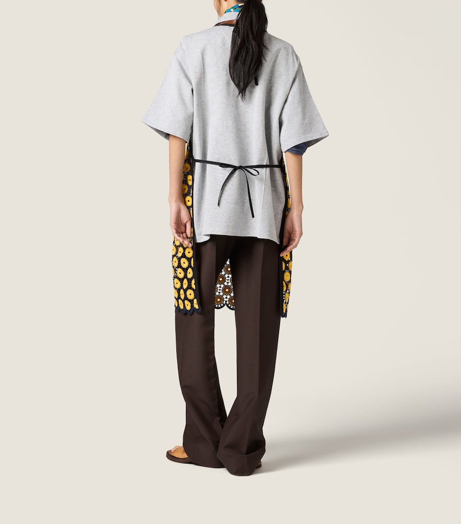 Miu Miu Womens Cotton-Blend Macramé Apron Image 3