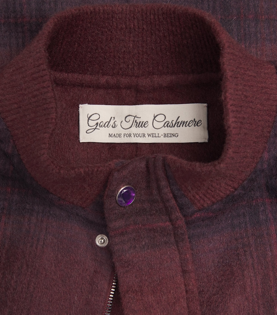 GOD'S TRUE CASHMERE Mens Cashmere Gratitude Jacket Tartan / Amethyst Image 5