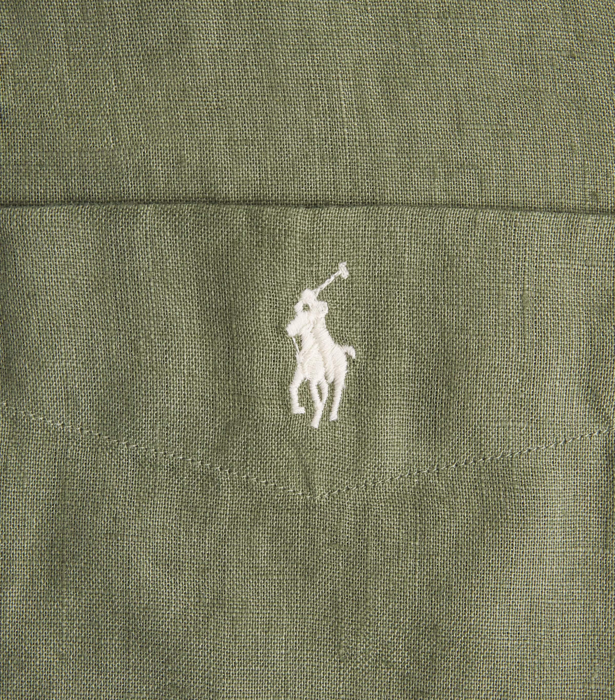 Polo Ralph Lauren Mens Linen Short-Sleeve Classic-Fit Shirt Garden Trail Image 6