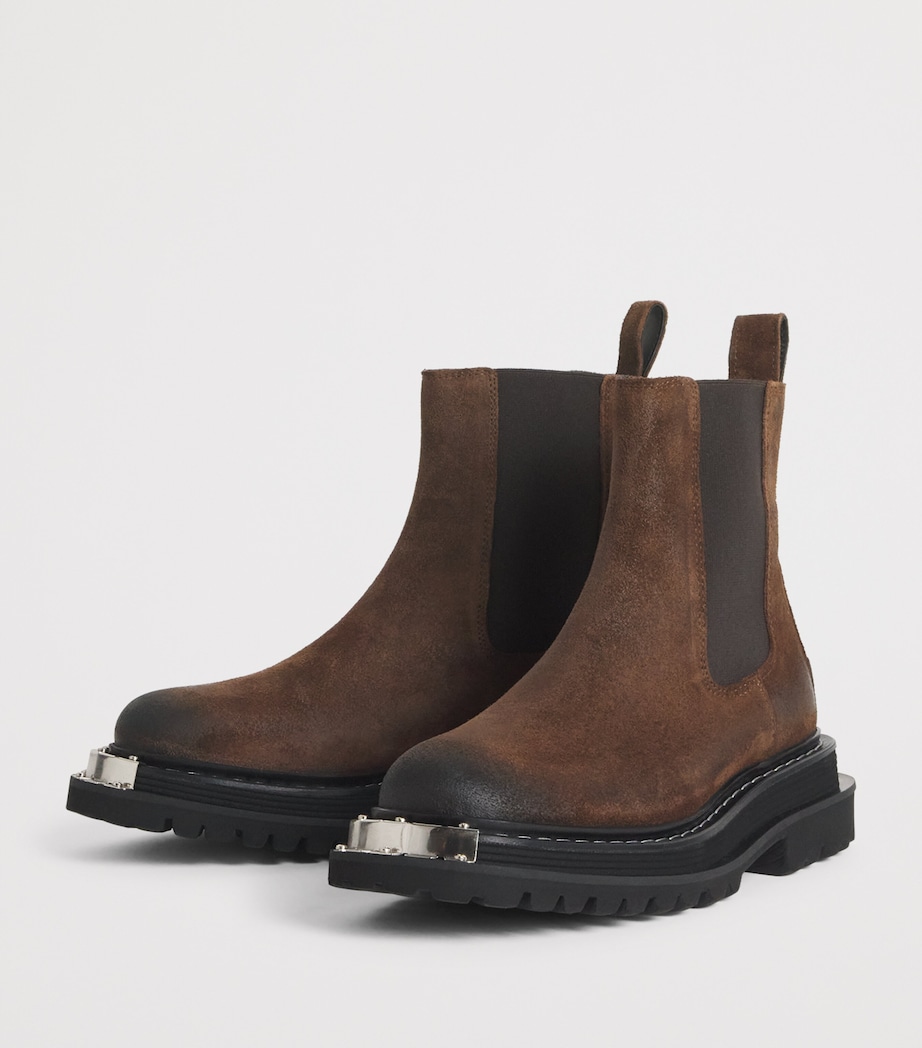 Suede Toe-Bar Chelsea Boots BROWN Image 2