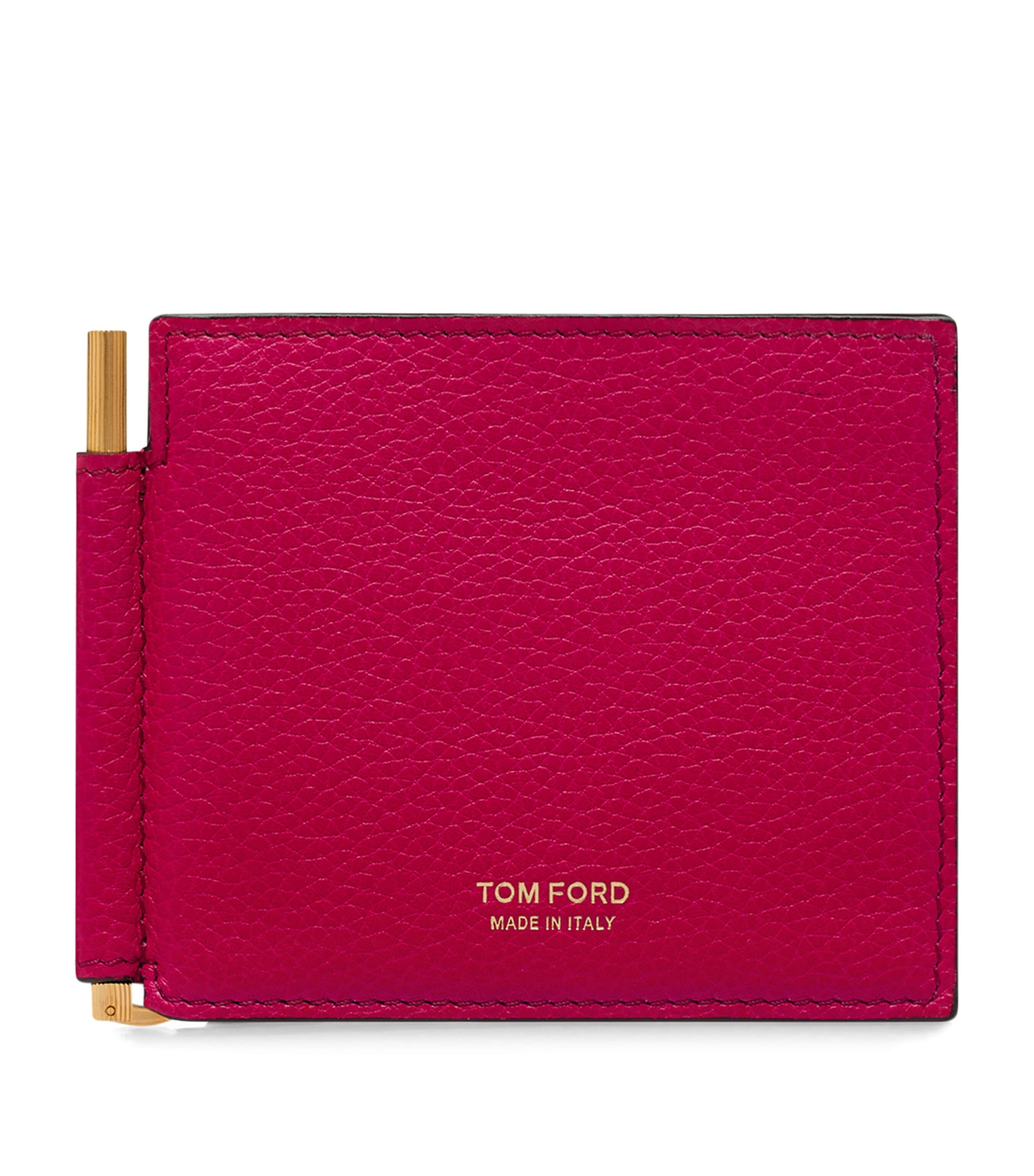Tom Ford Leather T-line Money Clip Wallet In Pink