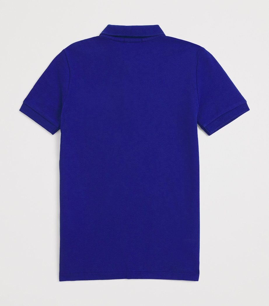 Cotton Polo Shirt (6-14 Years) BLUE Image 2