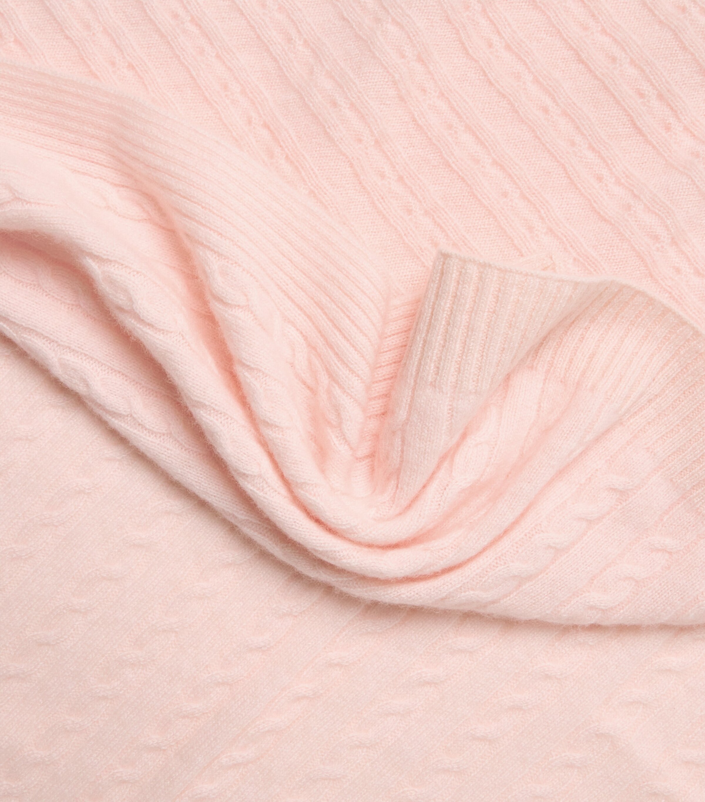 Purebaby Cashmere Cable-Knit Blanket Pnpmel Pale Pnk Mlng Image 2