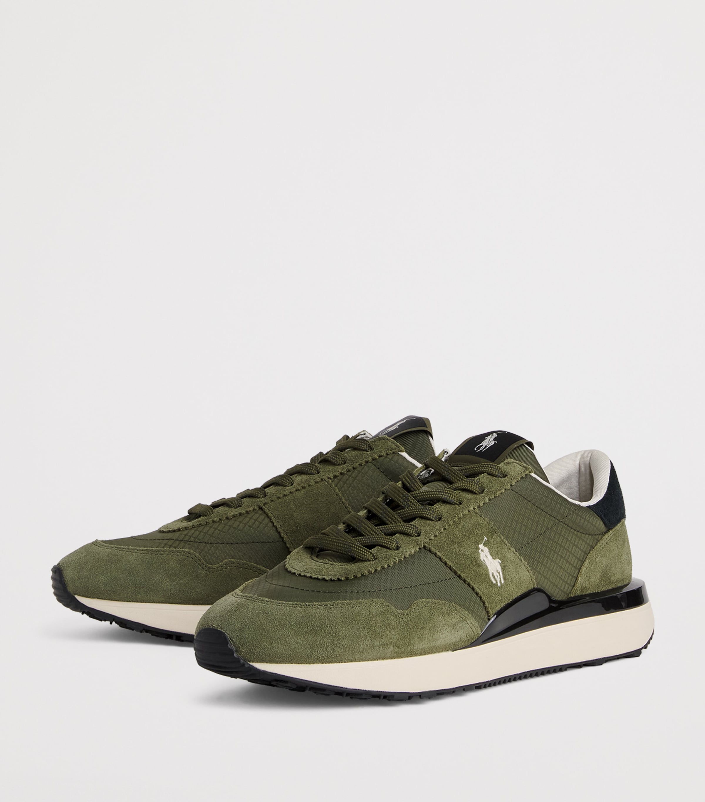 Polo Ralph Lauren Suede-Blend Train 89 Sneakers Tonal Olive Image 3