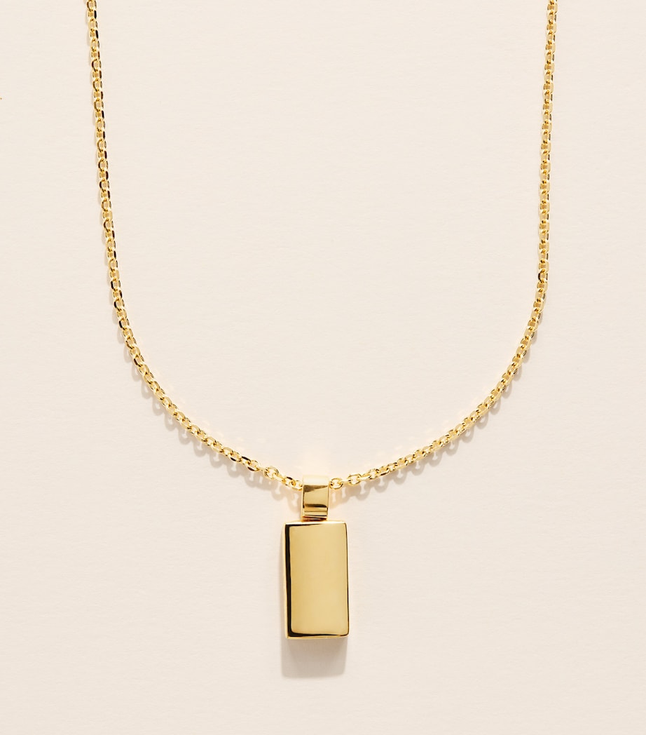 Suzanne Kalan Yellow Gold Block-Chain Pendant Necklace Yg/solid Image 1