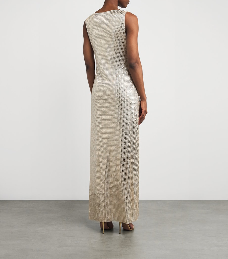 Mesh Crystal Gown CHAMPAGNE Image 3