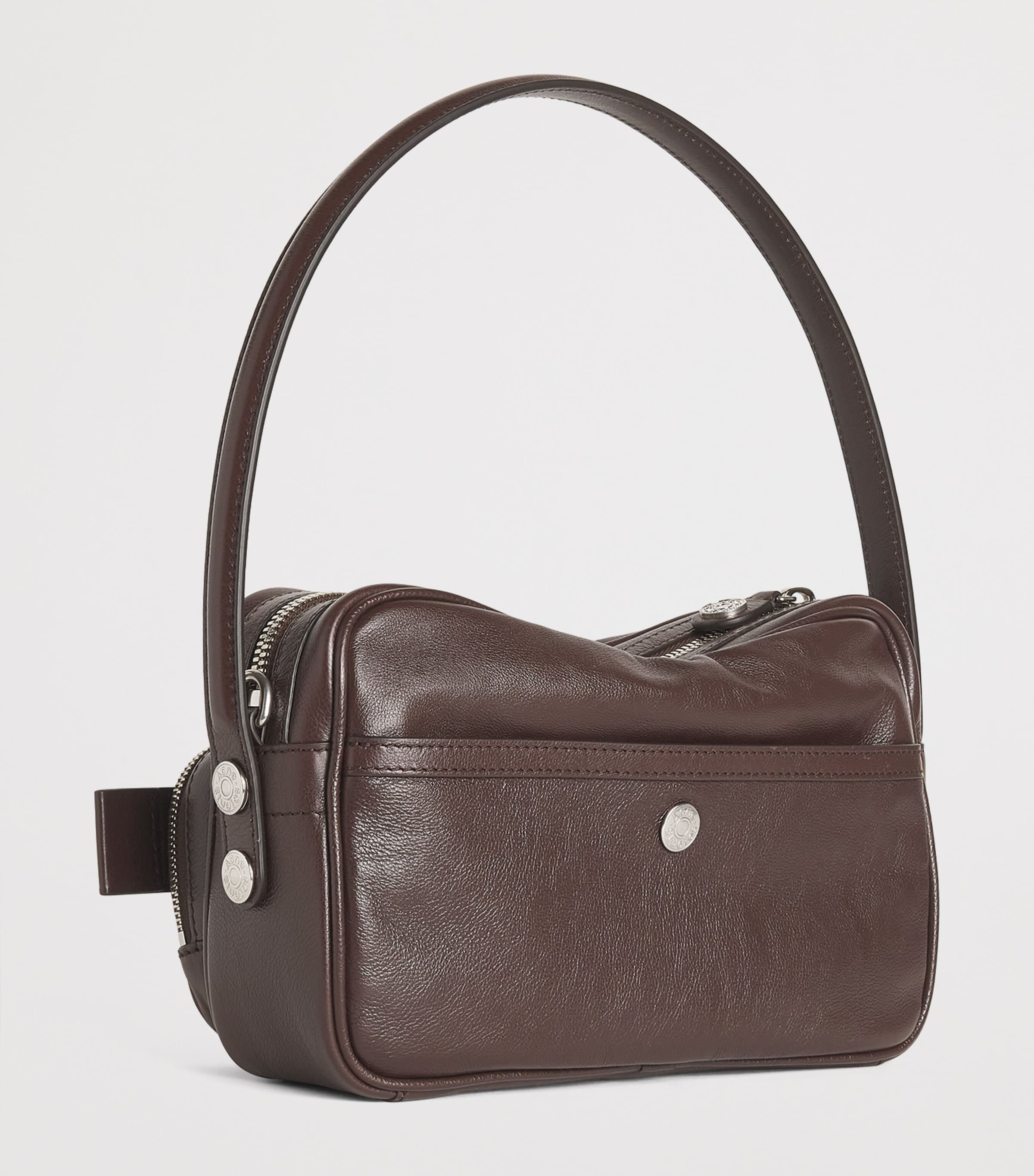 Acne Studios Leather Camero Camera Shoulder Bag Chocolate Brown Image 3