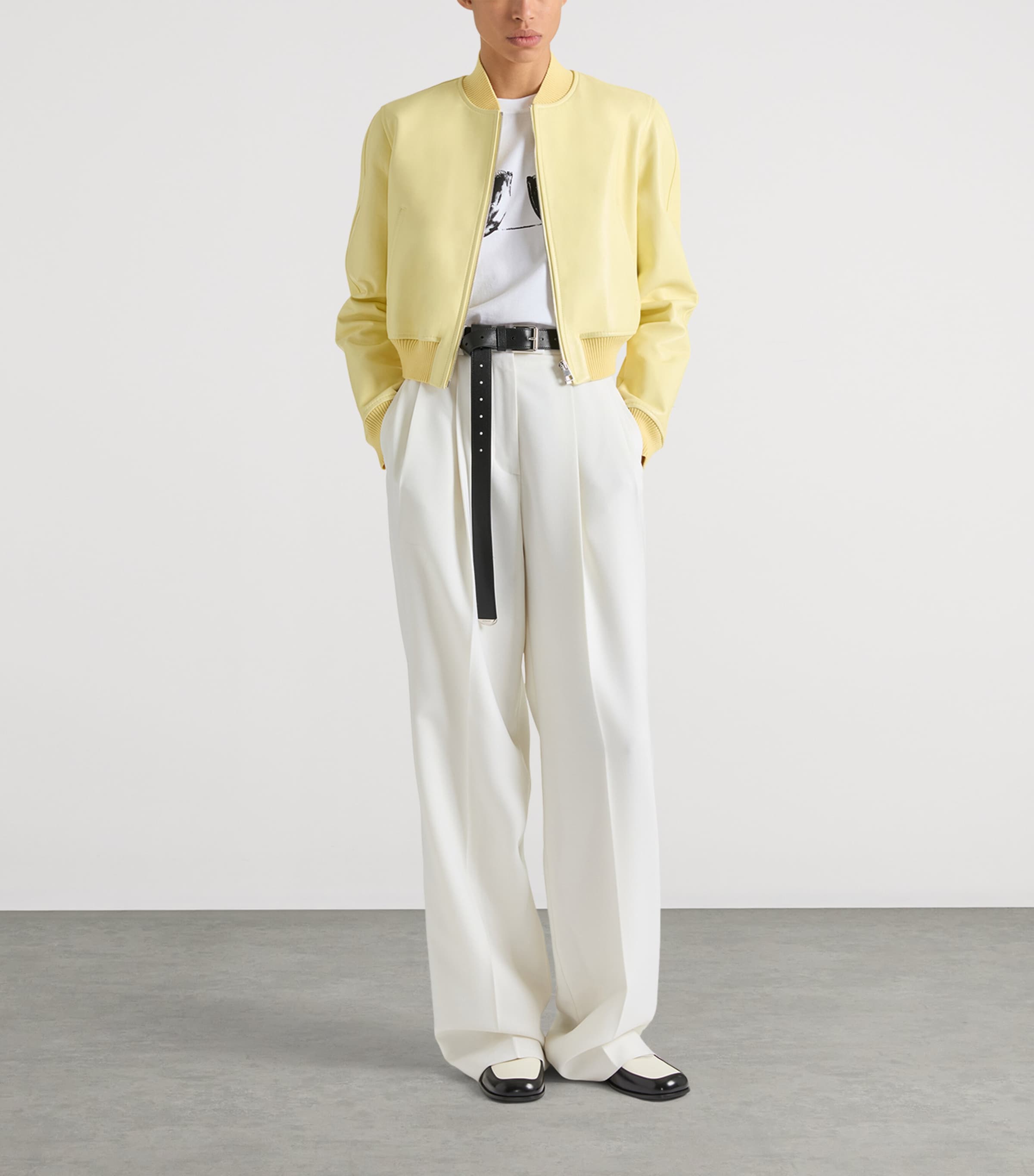 Givenchy Womens Wool-Mohair Double-Pleated Trousers White Image 3