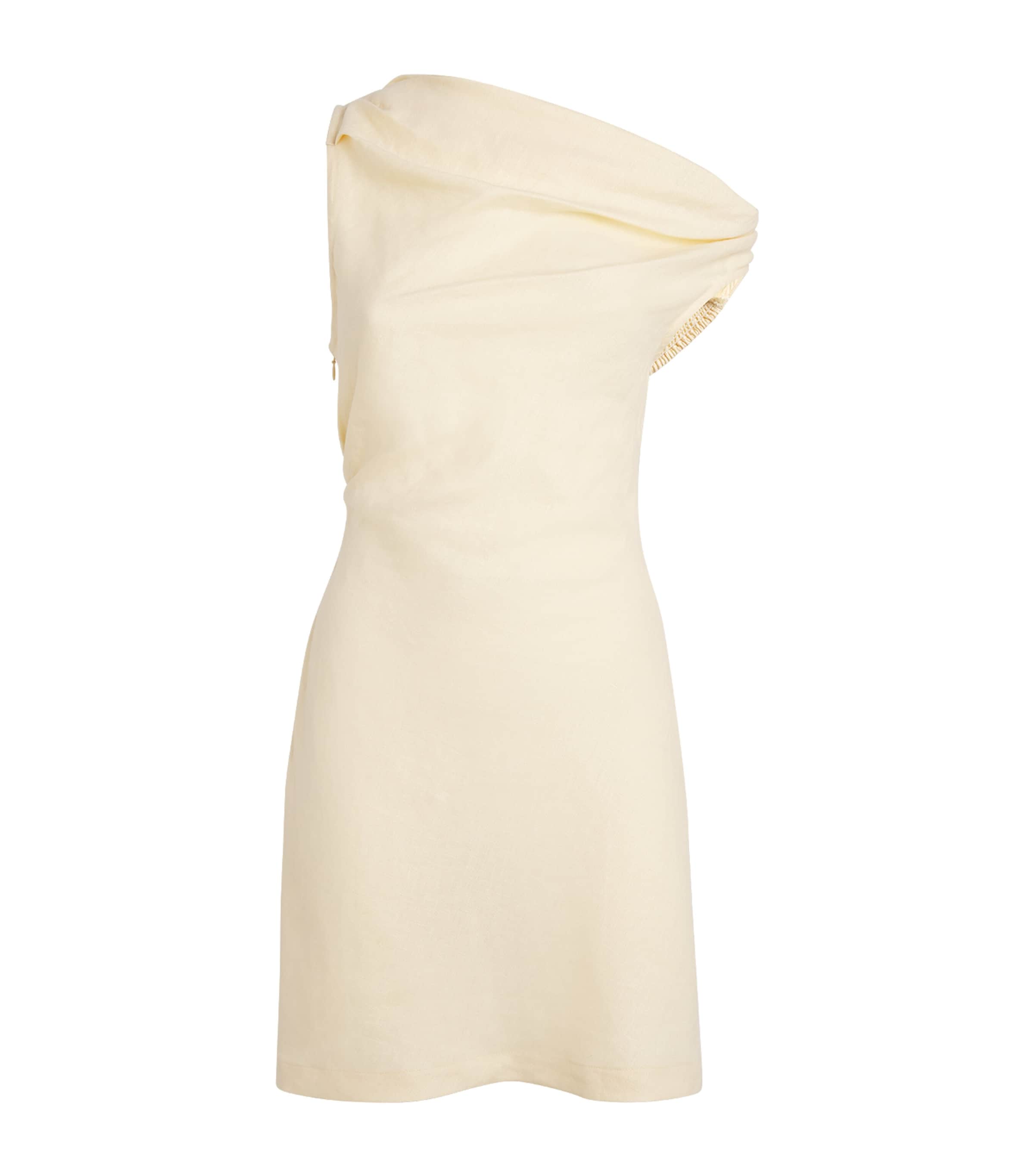 Faithfull The Brand Linen Suis Mini Dress In Neutral