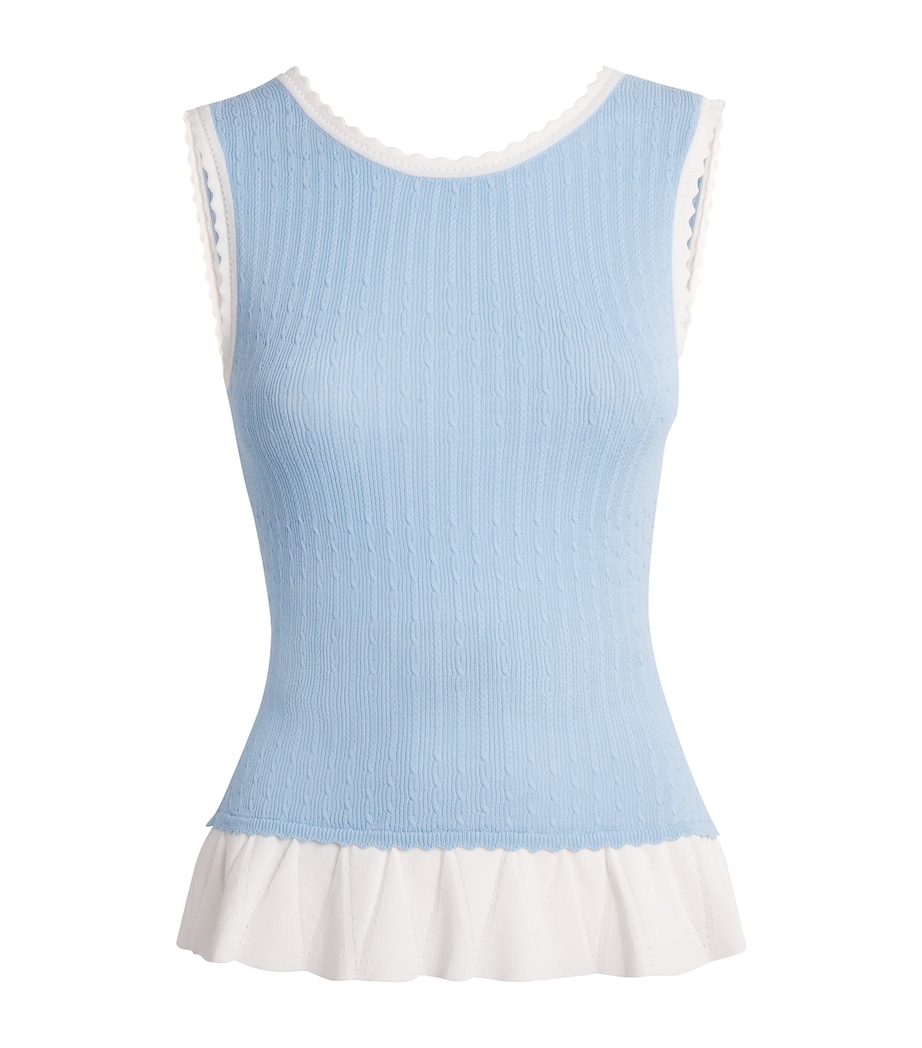 Claudie Pierlot Womens Knitted Pointelle Tank Top Cloud Blue Image 1
