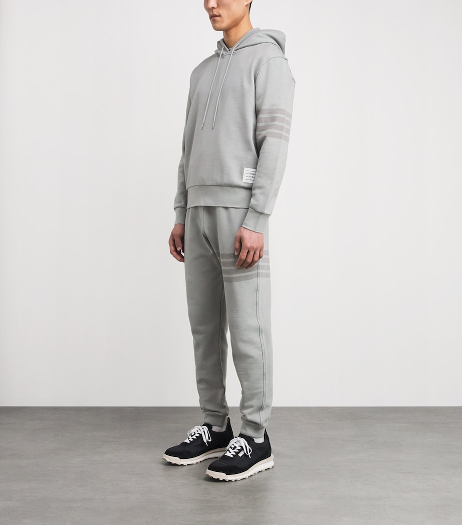 Thom Browne Mens Cotton 4-Bar Sweatpants Lt Grey Image 2