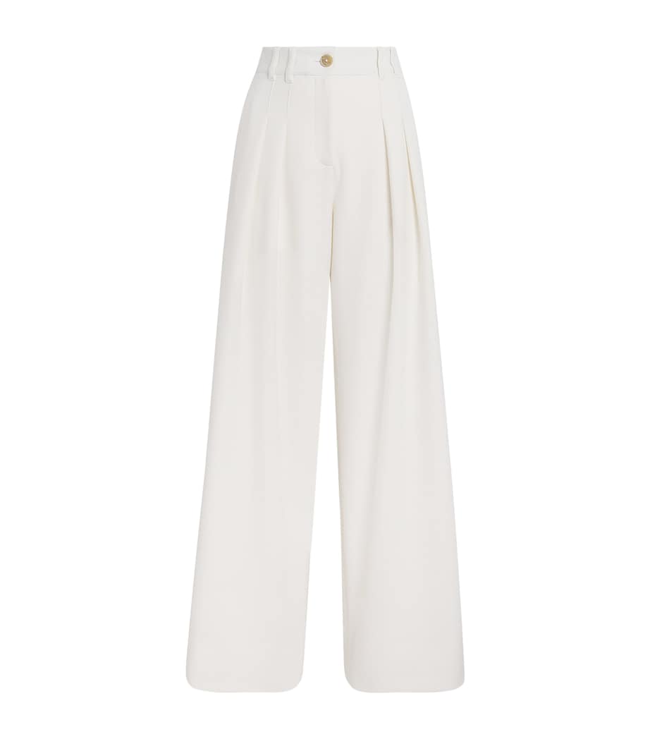 ME+EM Womens Wide-Leg Trousers Ivory Image 1