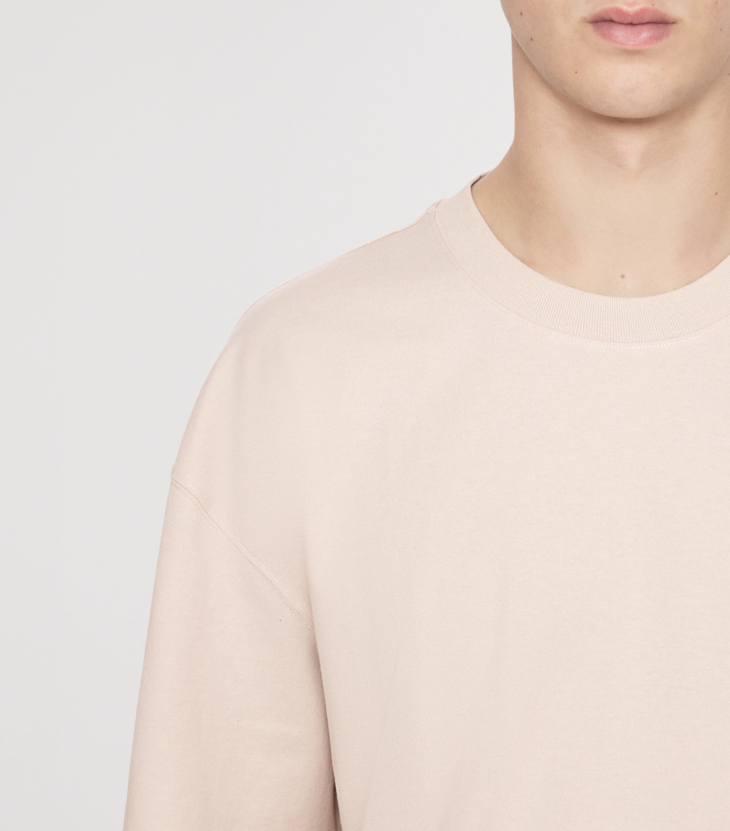 AllSaints Mens Organic Cotton Shadow T-Shirt Taupe White Image 4