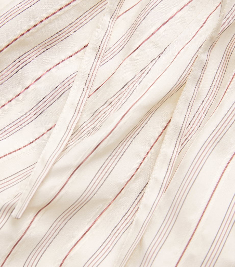 Silk Stripe Wensu Shorts STRIPES CREAM/WINE Image 5