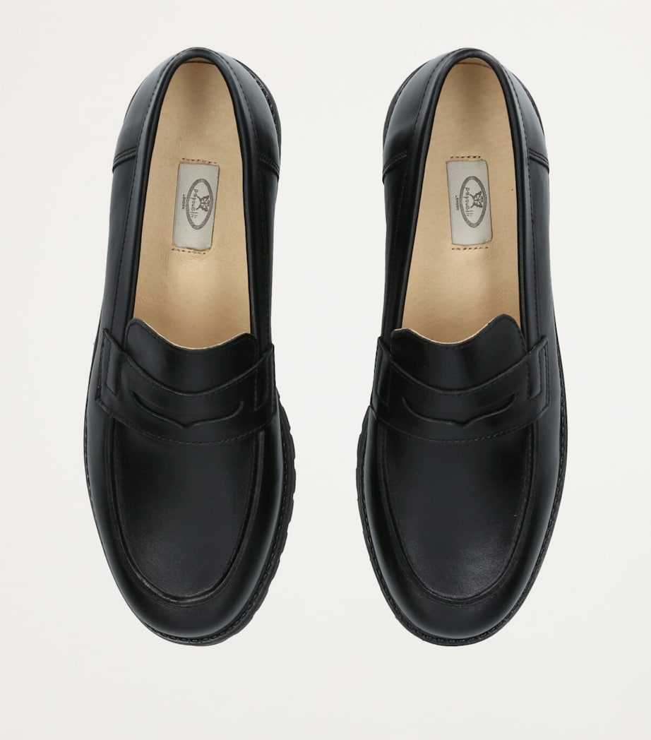 papouelli Leather Maximus Loafers Black Image 4