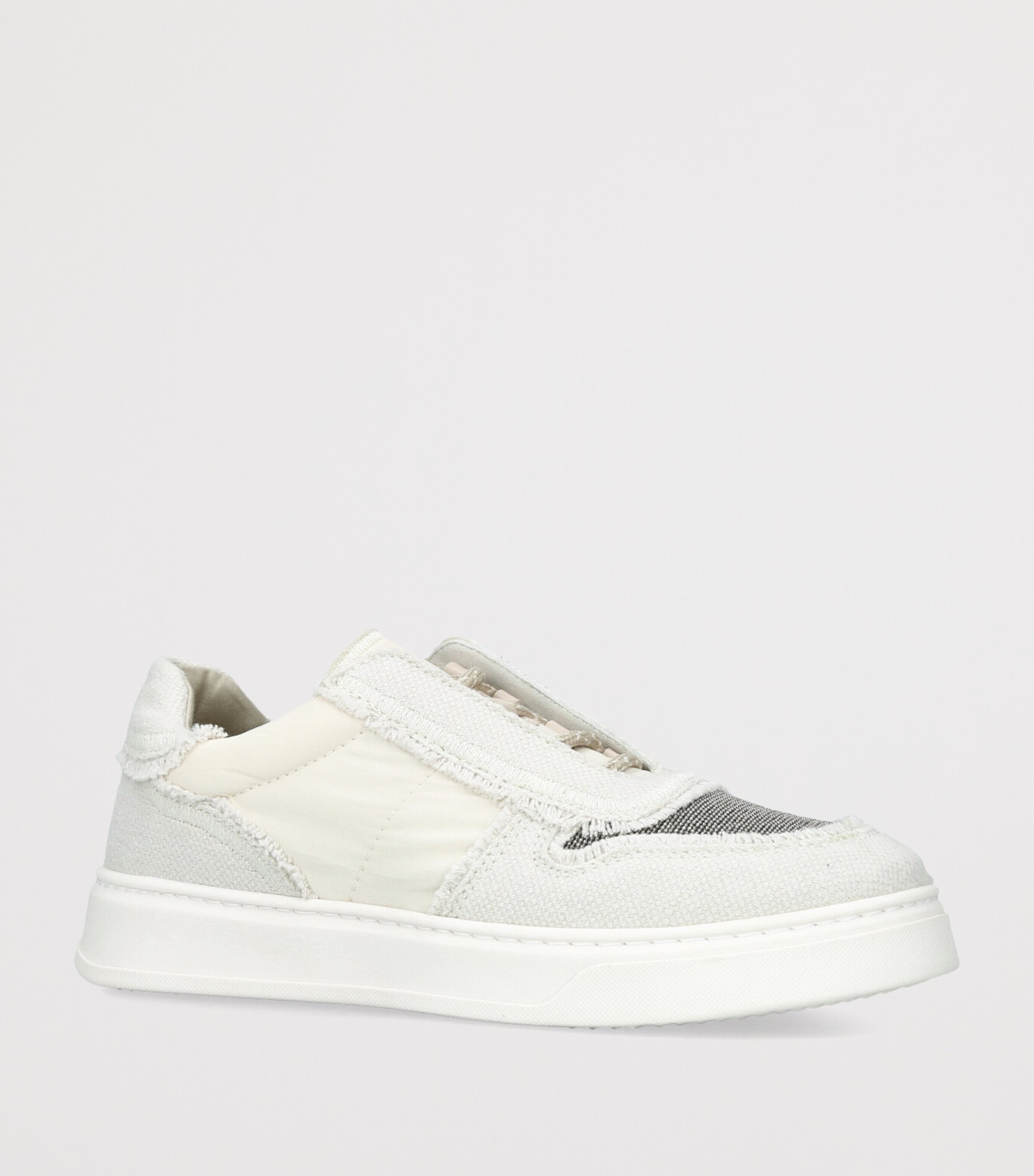 Brunello Cucinelli Kids Distressed Canvas Sneakers Bone/comb Image 3