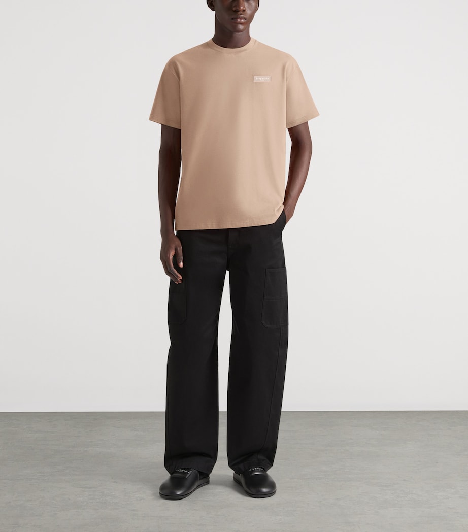 Cotton Embroidered T-Shirt BEIGE Image 2