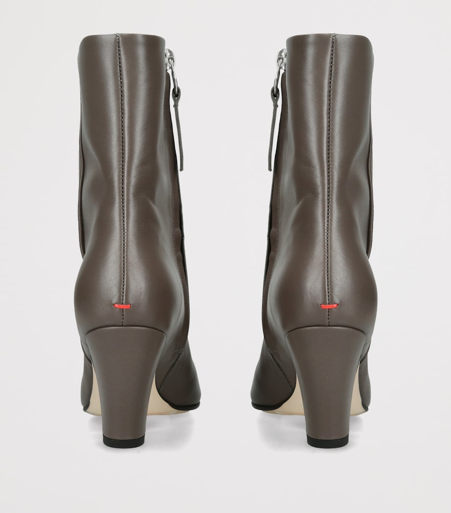 aeyde Leather Maris Ankle Boots 75 Taupe Image 4