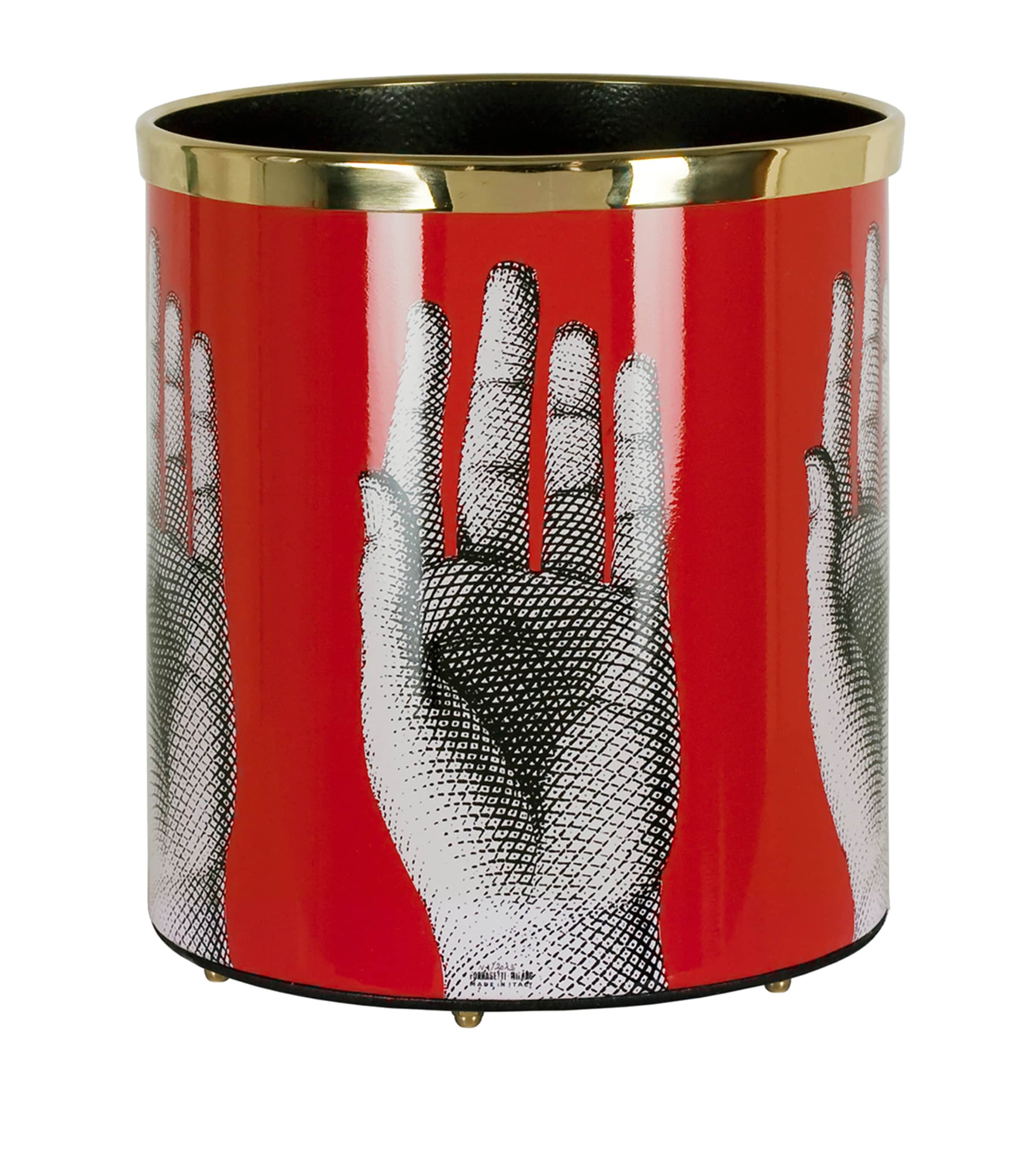Fornasetti Mani Paper Basket In Red