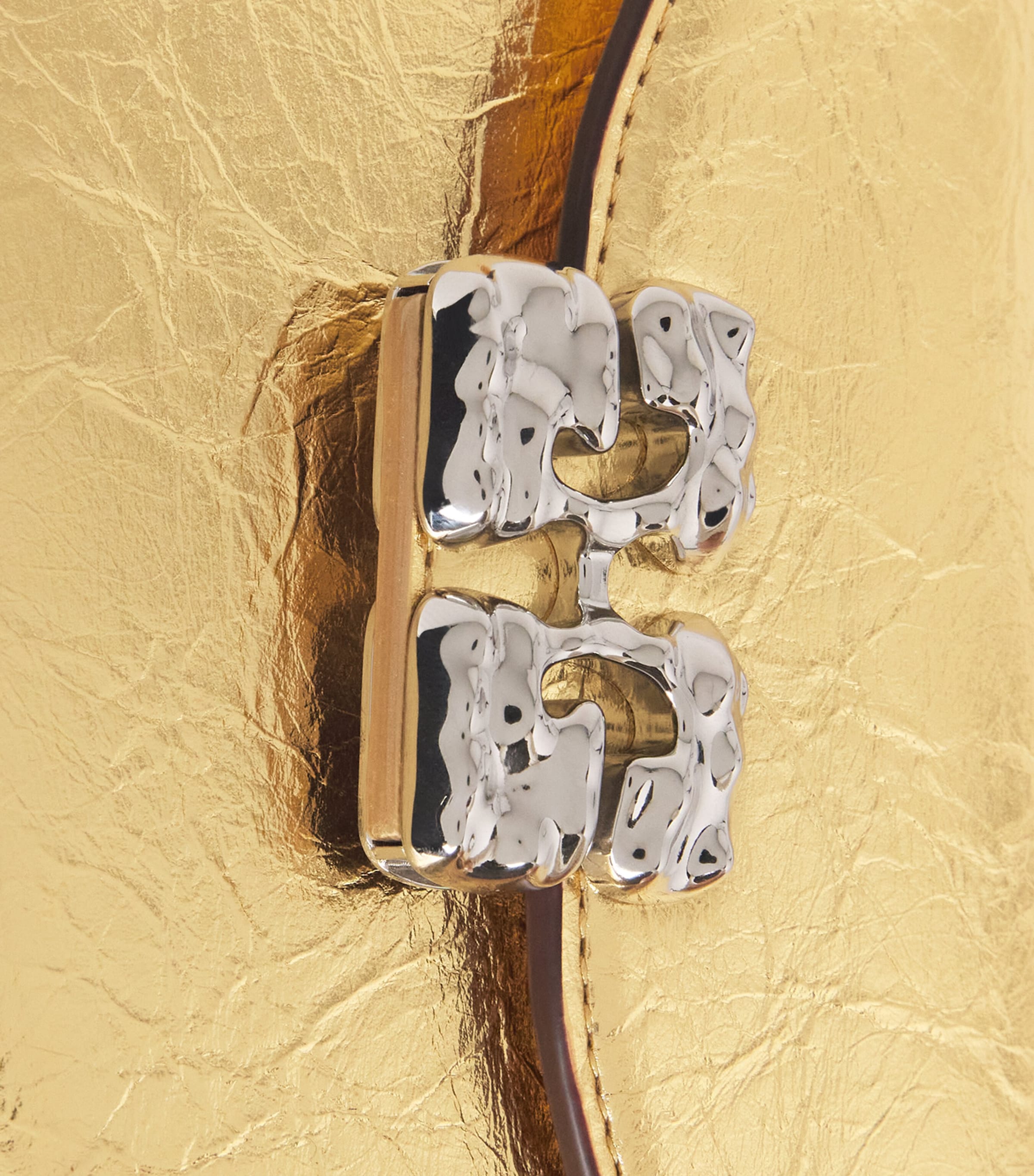 GANNI Metallic Lulu Cross-Body Bag Gold Image 5