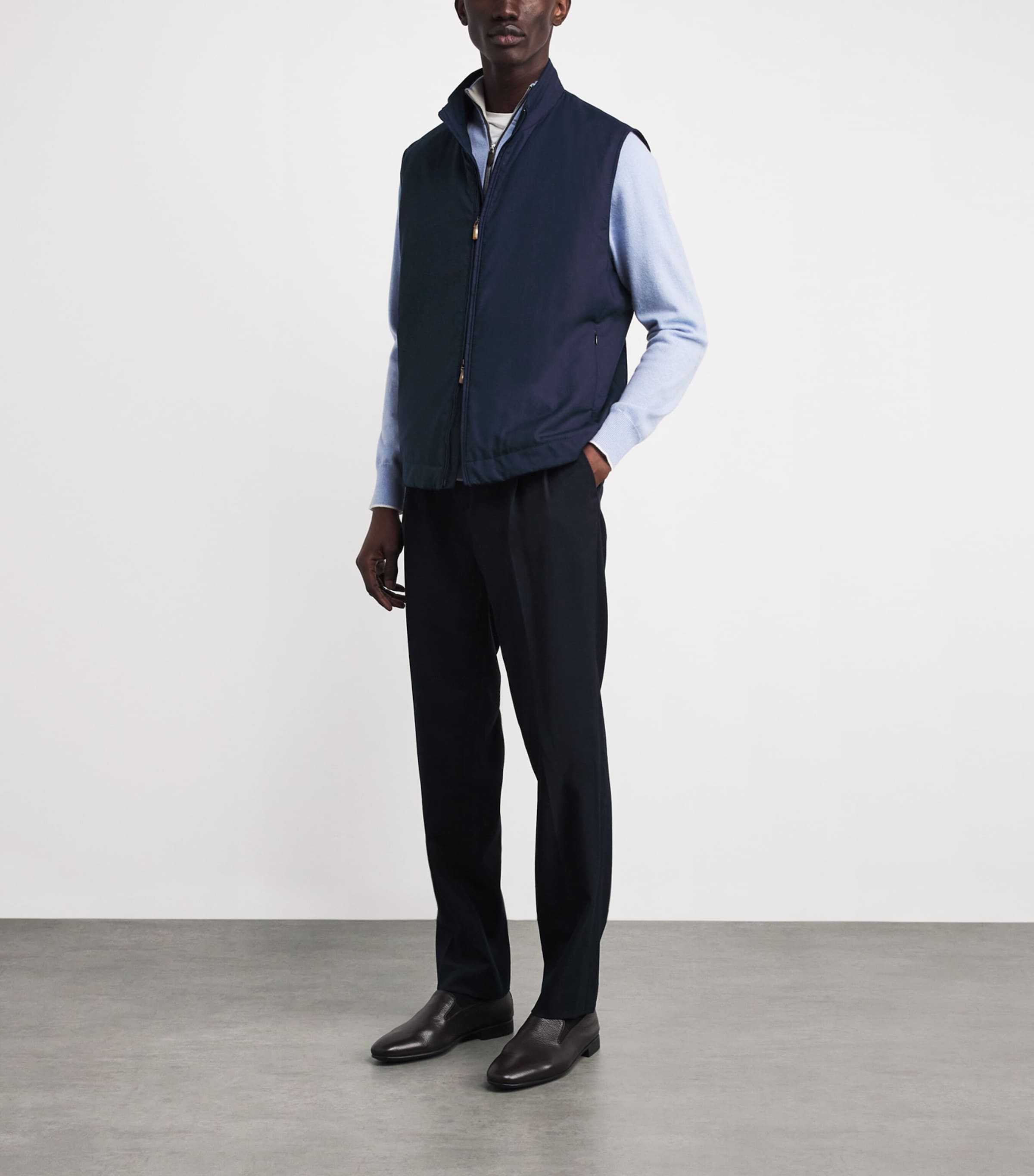 Cashmere-Silk-Lined Gilet 46237 DARK BLUE Image 2