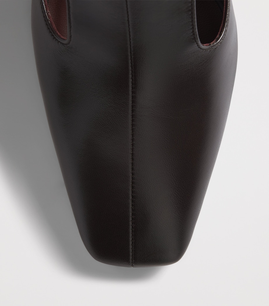 Max Mara Nappa Leather Cut-Out Pumps 75 Dark Brown Image 6