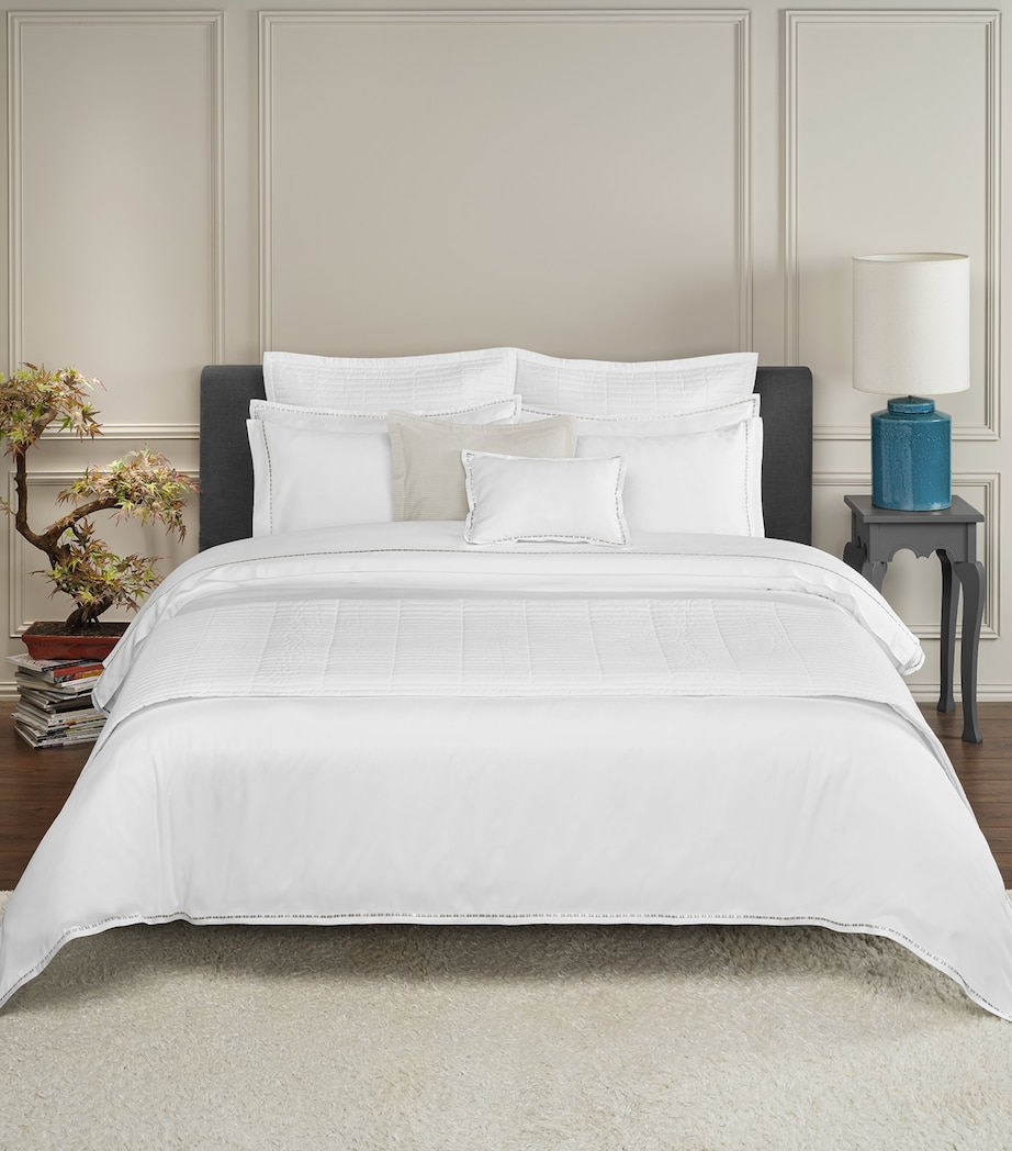 Cotton-Blend Nirvana Super King Duvet Cover Set (260cm x 220cm) WHITE/GREIGE Image 3