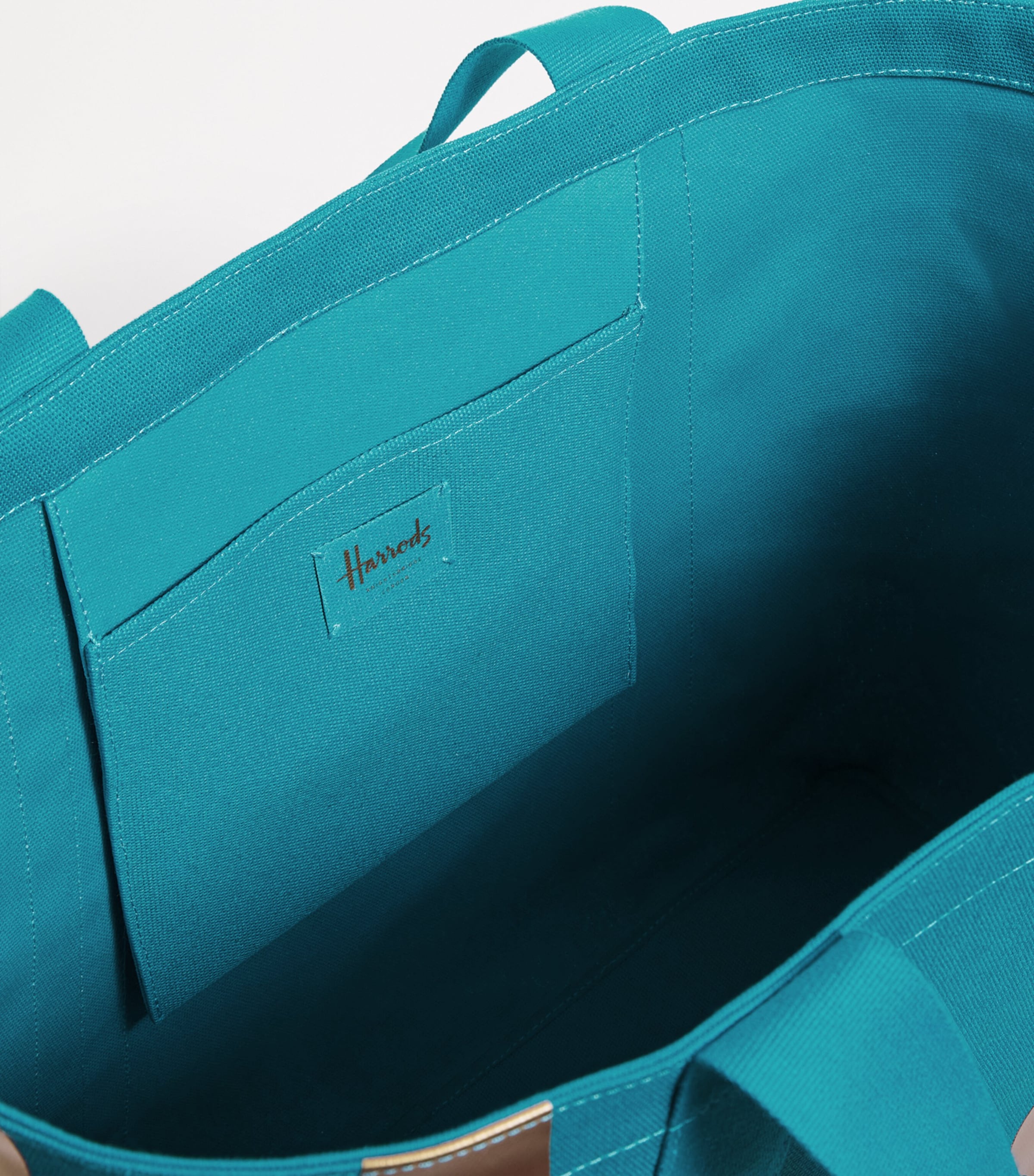 Large Cotton Logo Tote Bag TEAL Image 4