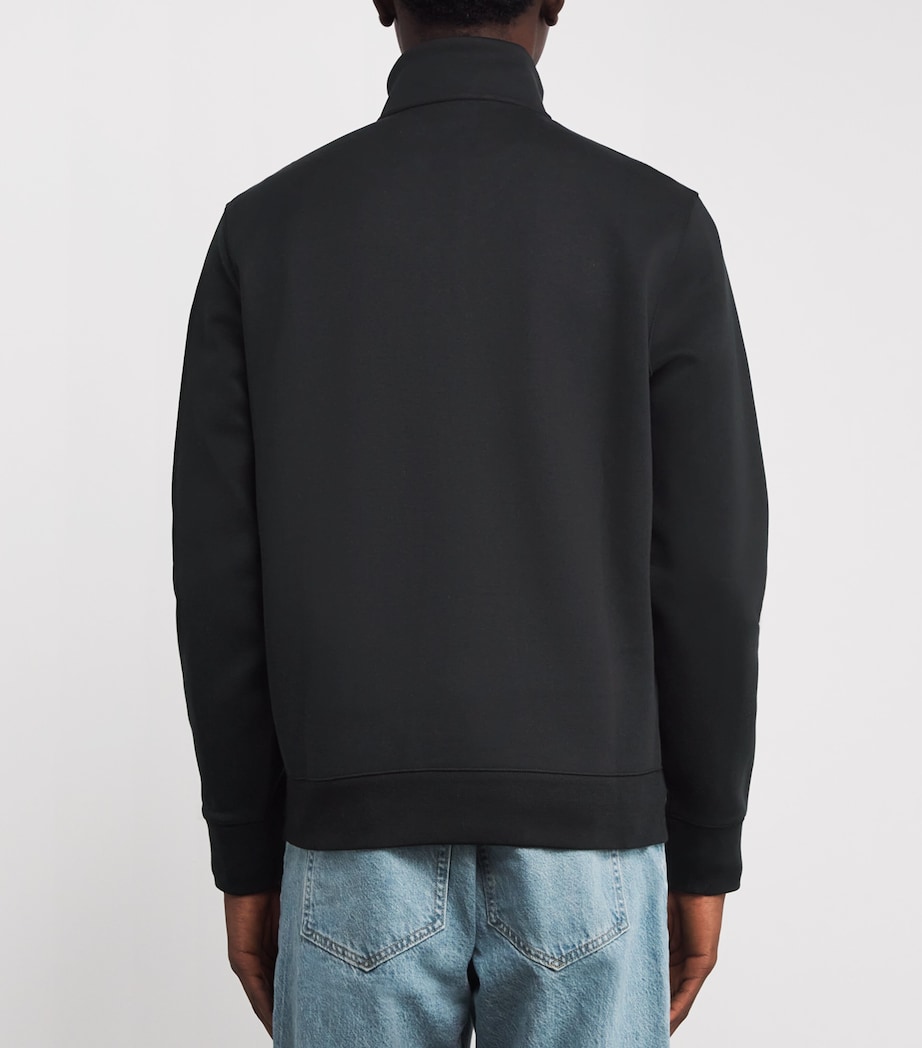 Cotton-Blend Quarter-Zip Sweatshirt BLACK Image 4
