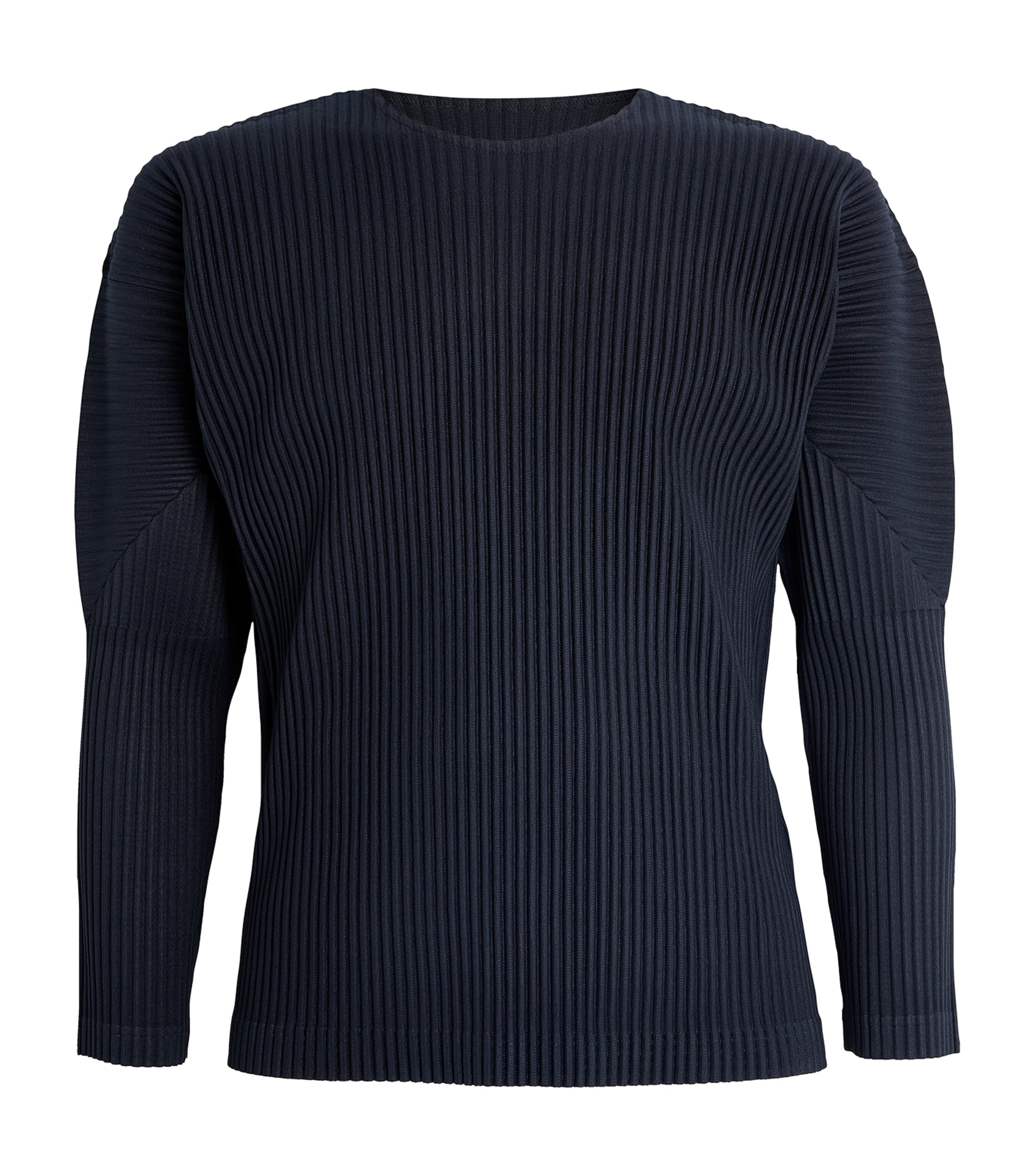 Homme Plissé Issey Miyake Navy Pleated Long-Sleeve T-Shirt