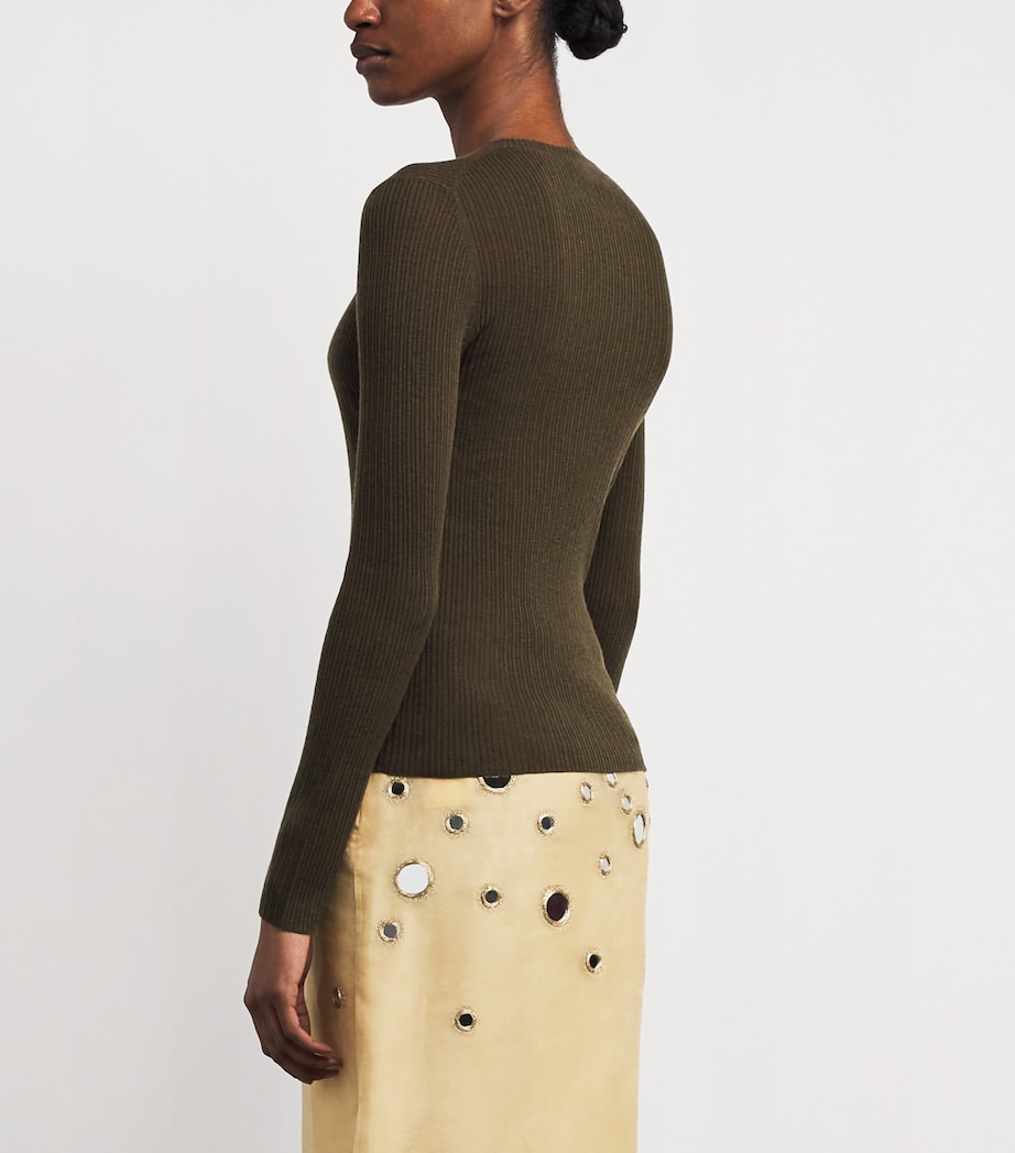 Wool-Cashmere Layering Sweater INTENSE OLIVE Image 4
