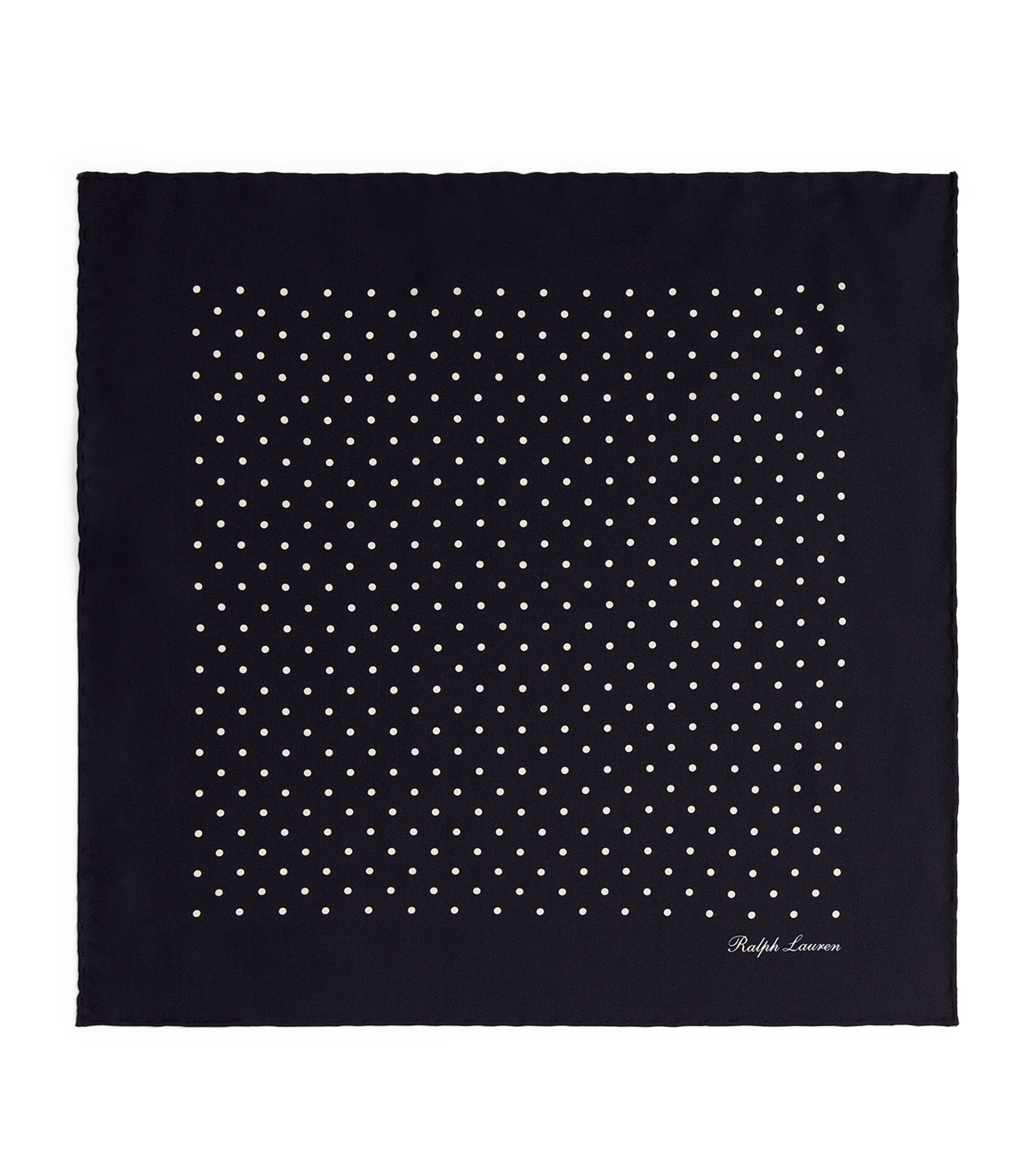 Ralph Lauren Purple Label Silk Polka-dot Pocket Square In Blue